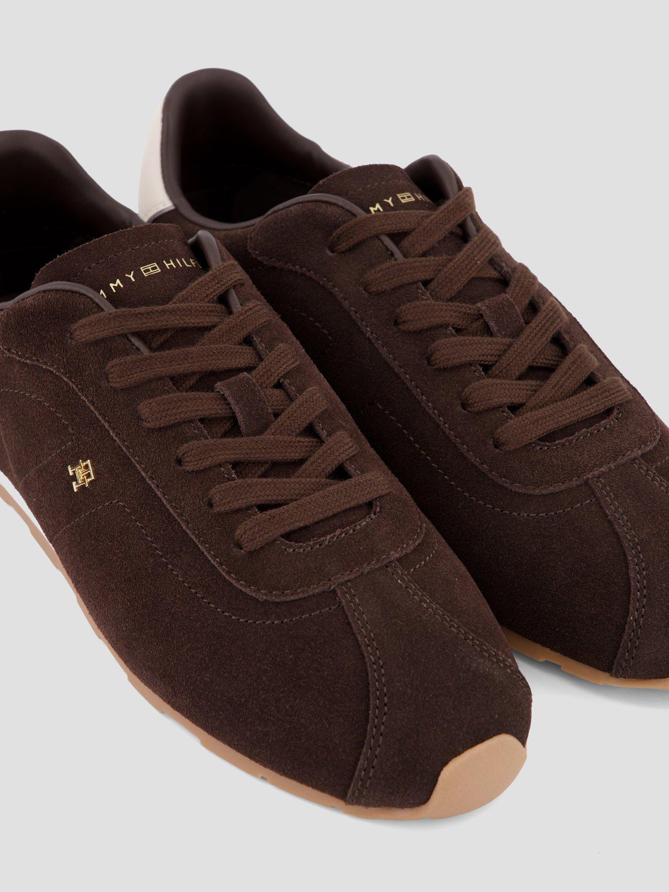 Image 5 of 7 of Tommy Hilfiger Monogram Suede Low Profile Trainers - Brown