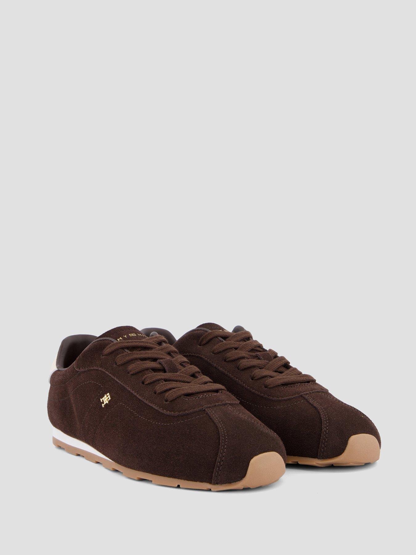 Image 6 of 7 of Tommy Hilfiger Monogram Suede Low Profile Trainers - Brown