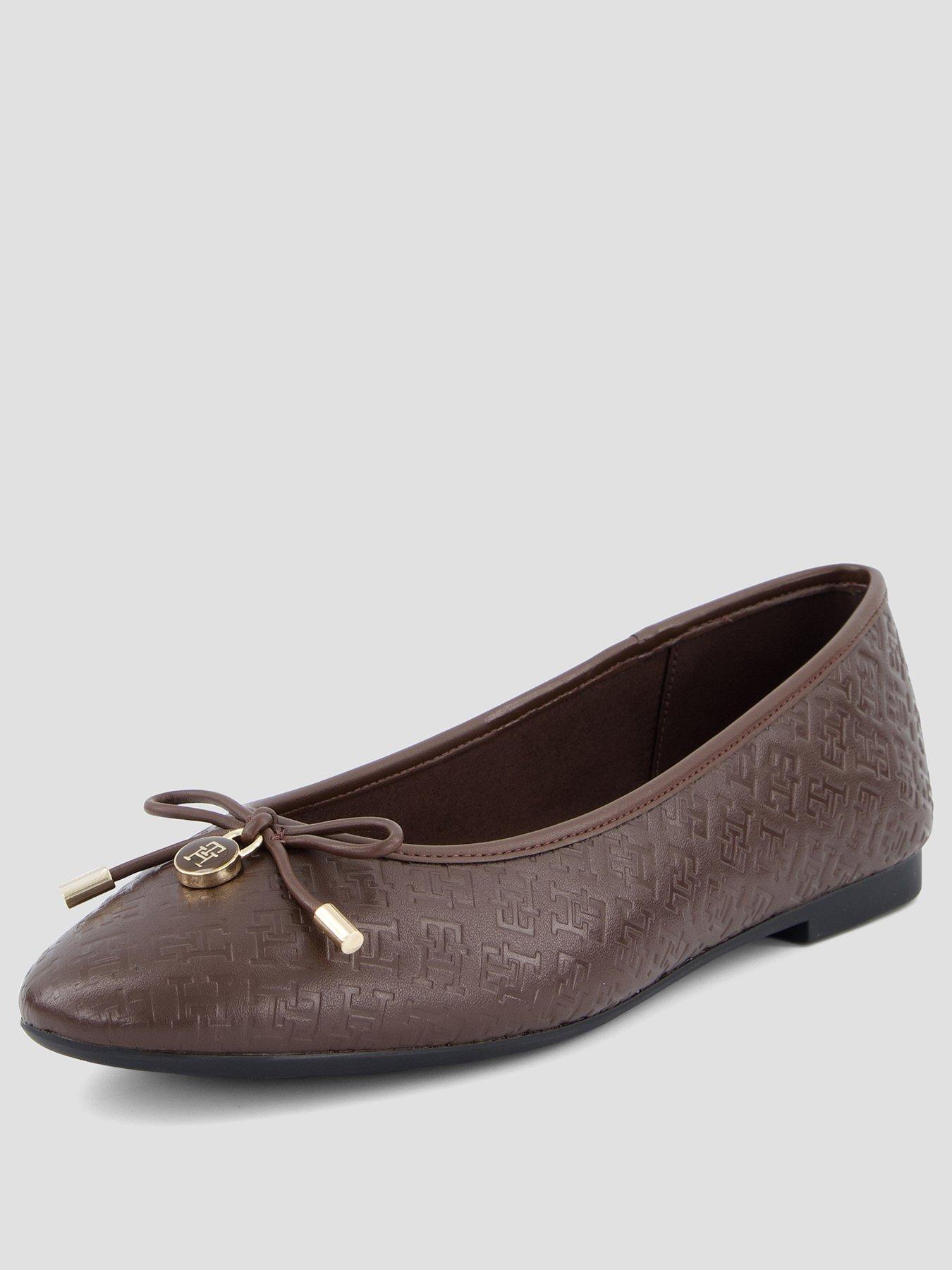 Image 2 of 7 of Tommy Hilfiger TH Charm Monogram Ballerina - Brown