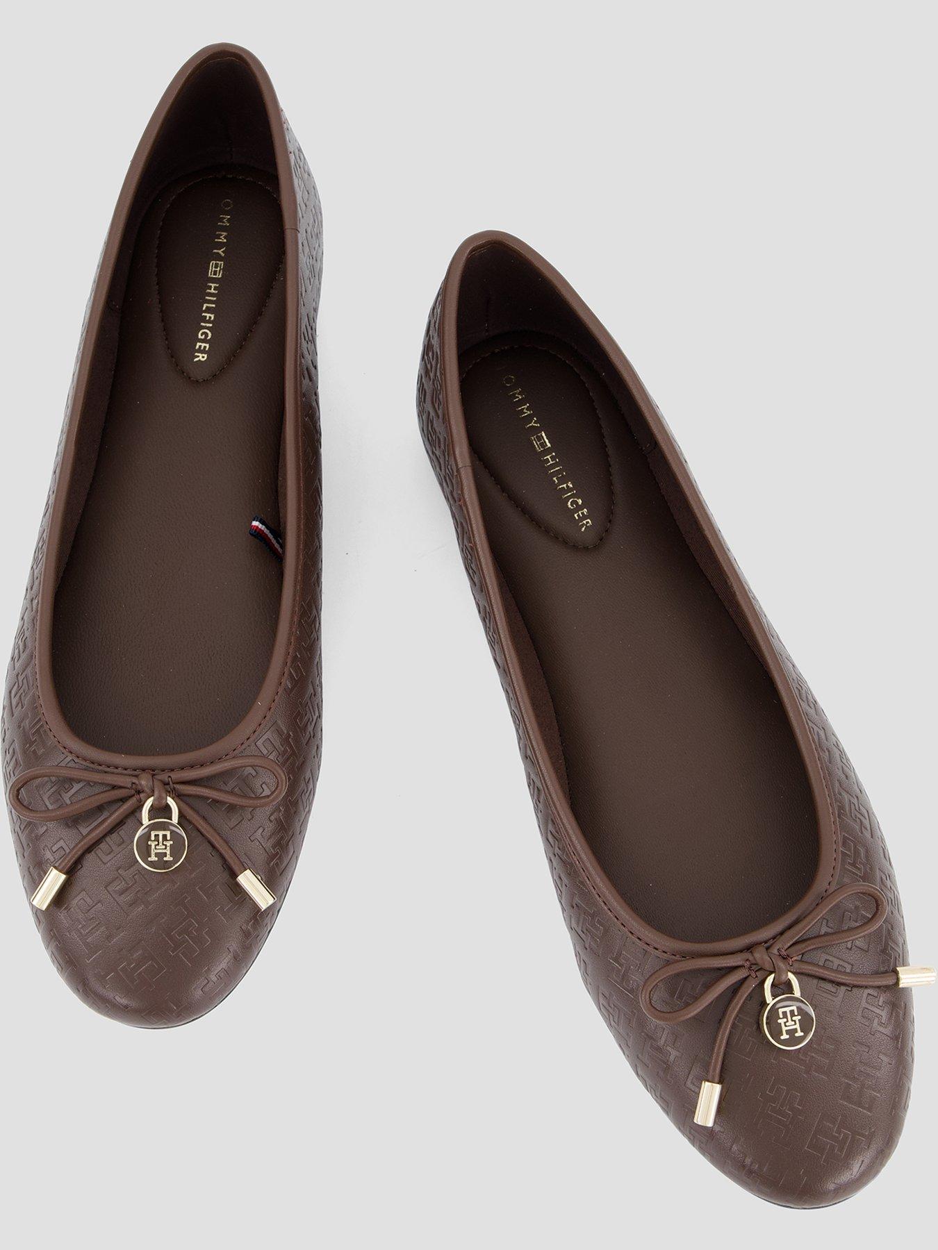 Image 3 of 7 of Tommy Hilfiger TH Charm Monogram Ballerina - Brown
