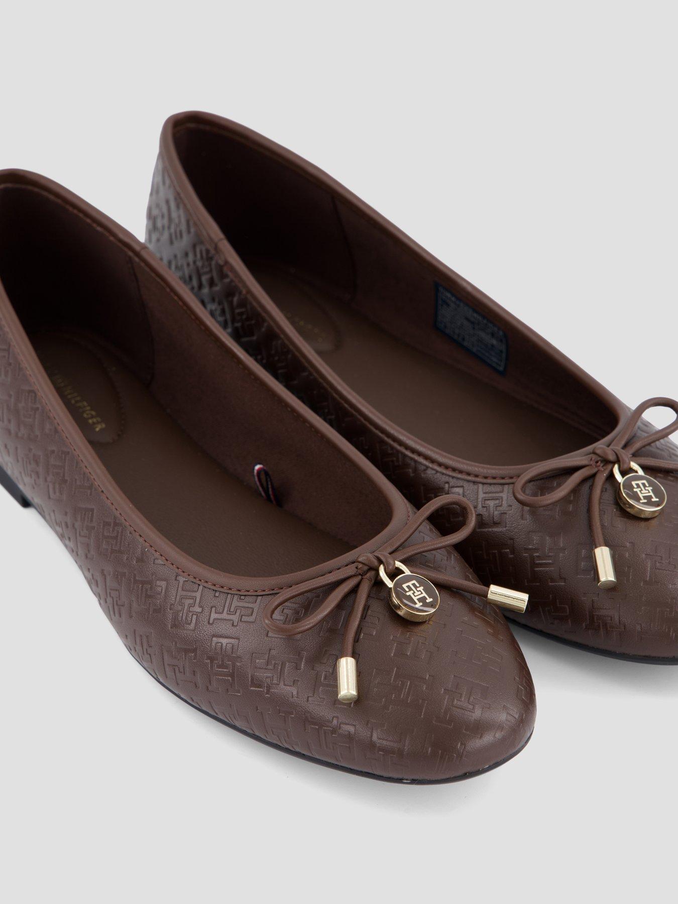 Image 5 of 7 of Tommy Hilfiger TH Charm Monogram Ballerina - Brown