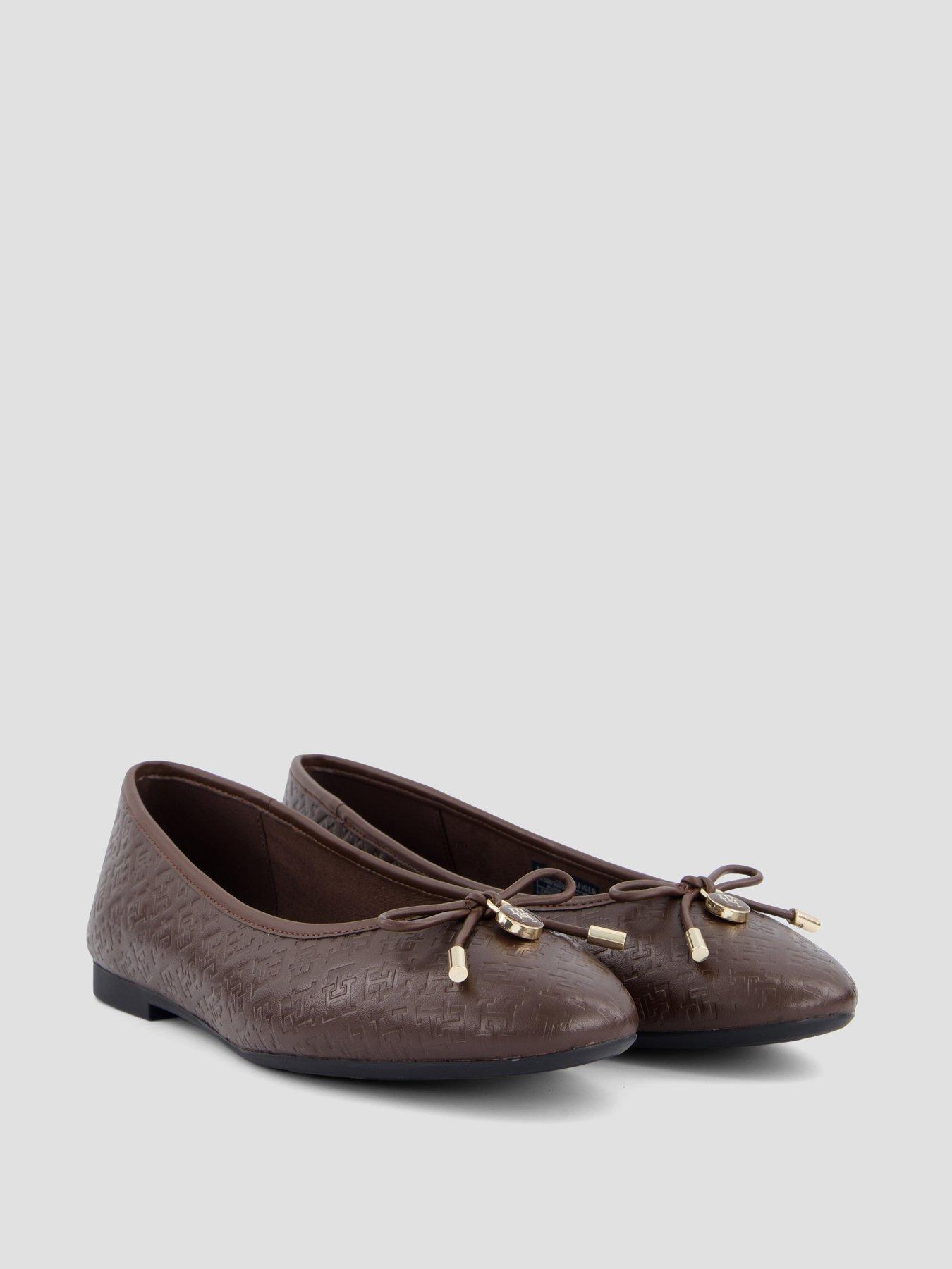 Image 6 of 7 of Tommy Hilfiger TH Charm Monogram Ballerina - Brown