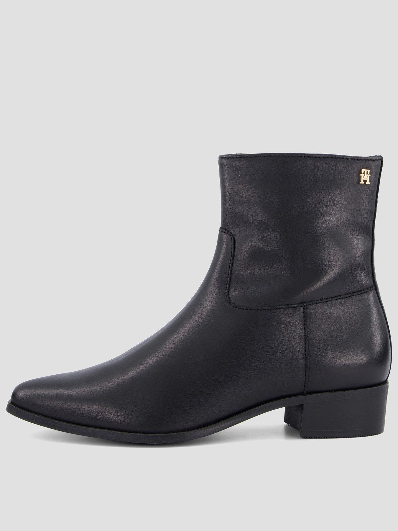 Image 1 of 7 of Tommy Hilfiger Leather Ankle Boot W Zip