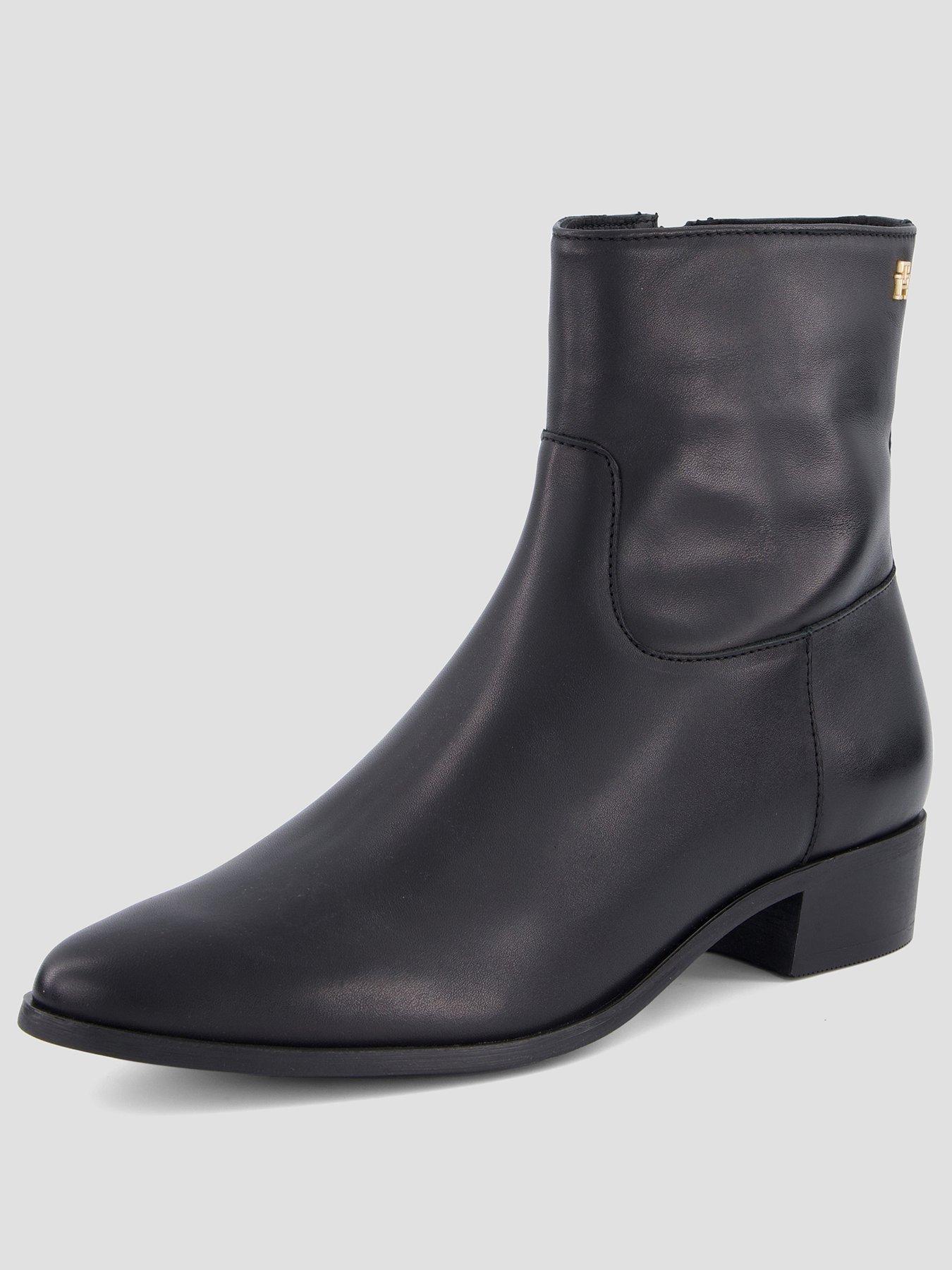 Image 2 of 7 of Tommy Hilfiger Leather Ankle Boot W Zip