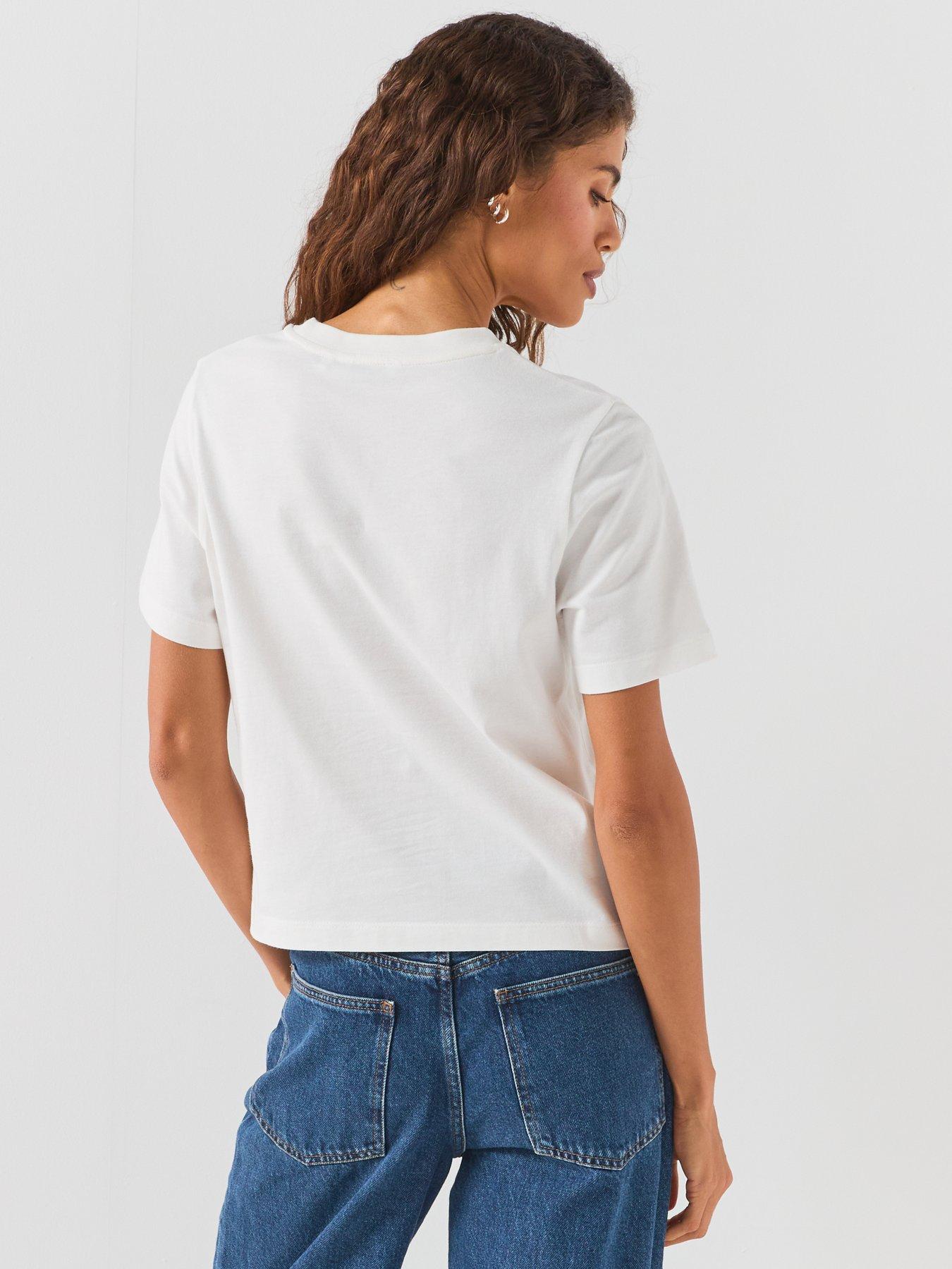 Image 2 of 6 of Tommy Hilfiger Logo Jersey Crew Neck T-shirt - Cream