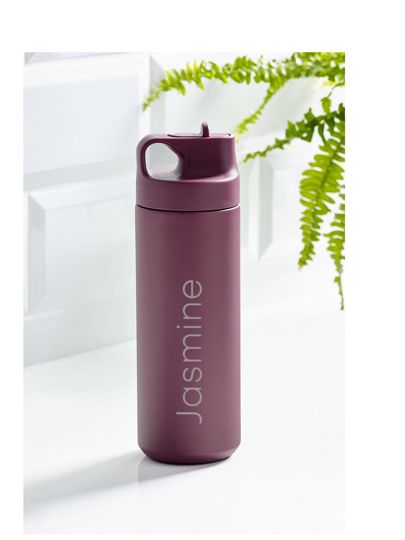 Love Abode Personalised Straw Personalised Insulated Water Bottle: Stainless Steel Flask with Straw, 500ml