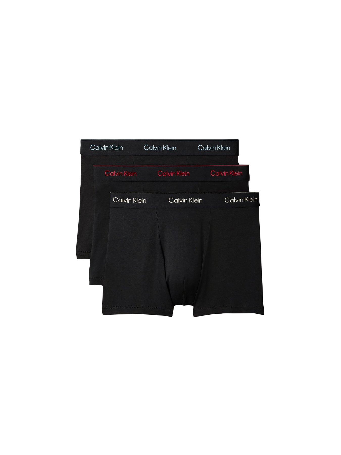Image 1 of 5 of Calvin Klein Mens Relaxed Fit 3 Pack Trunks - Black