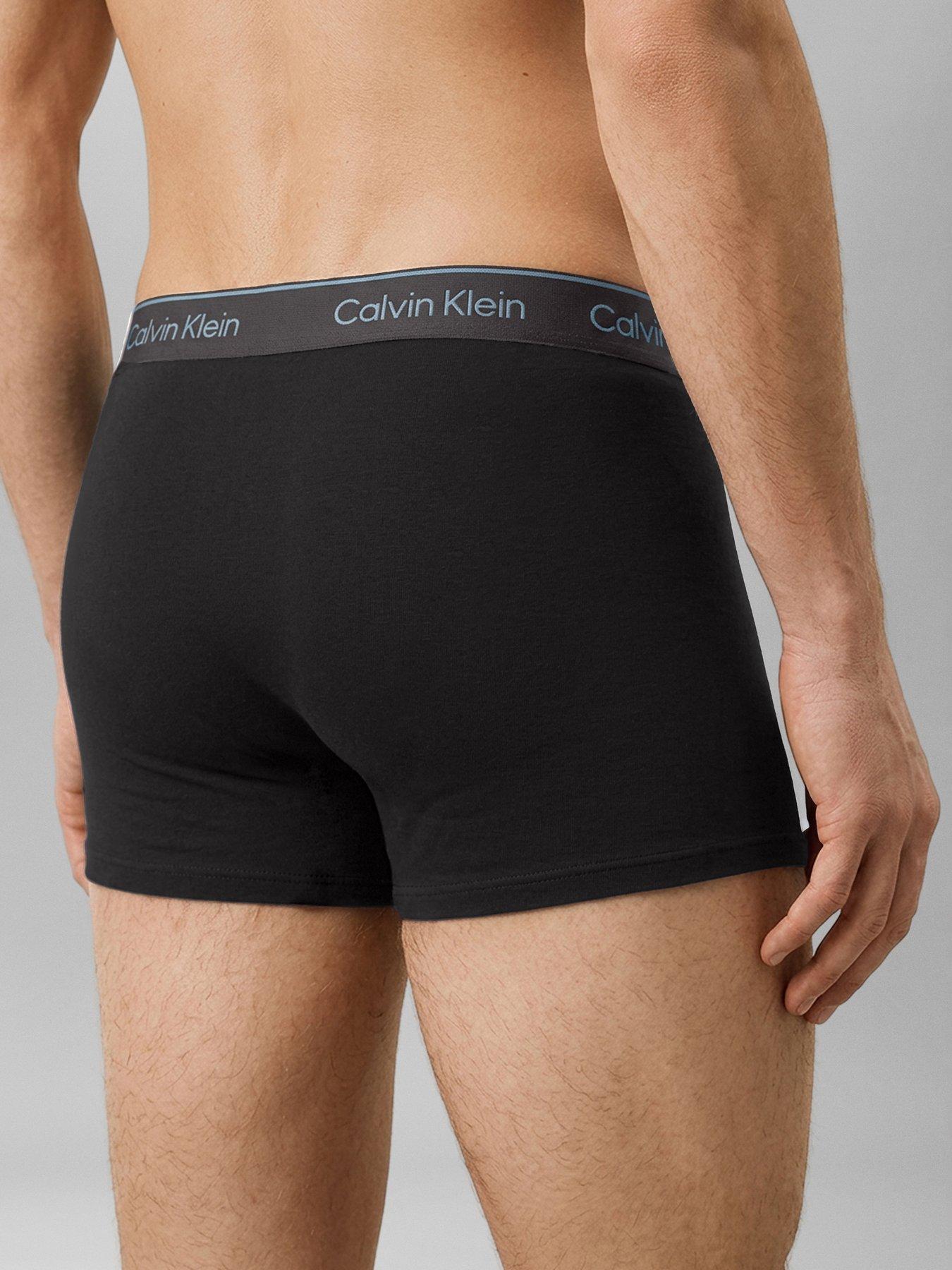 Image 3 of 5 of Calvin Klein Mens Relaxed Fit 3 Pack Trunks - Black