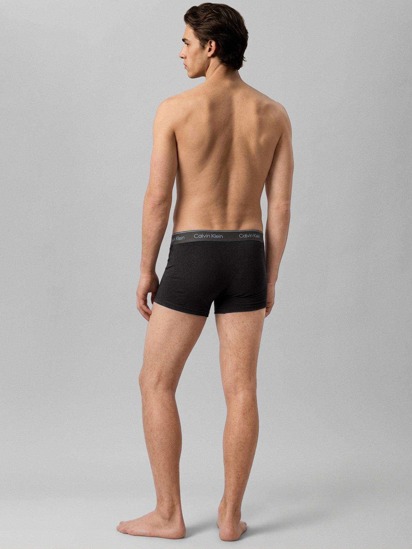 Image 5 of 5 of Calvin Klein Mens Relaxed Fit 3 Pack Trunks - Black