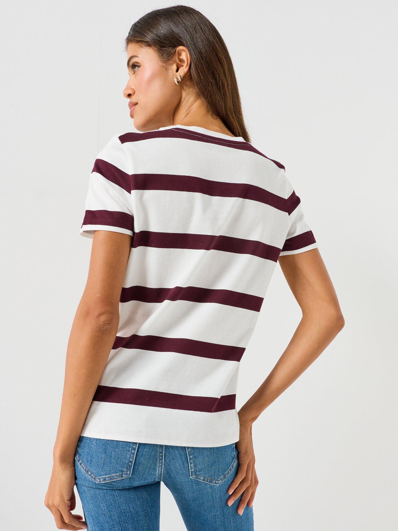 Image 2 of 5 of Tommy Hilfiger Women's Striped Crew Neck Short Sleeve T-Shirt - Multi