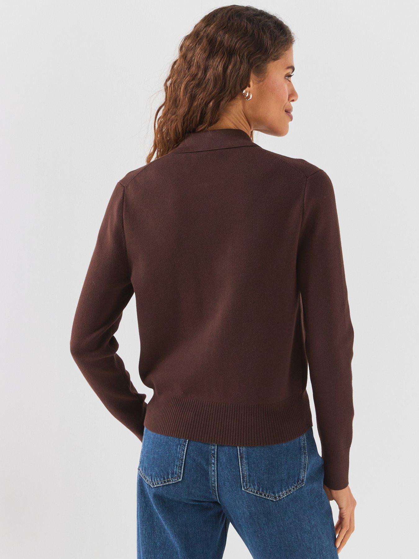 Image 2 of 6 of Tommy Hilfiger Premium Knit Zip-thru Jumper - Brown