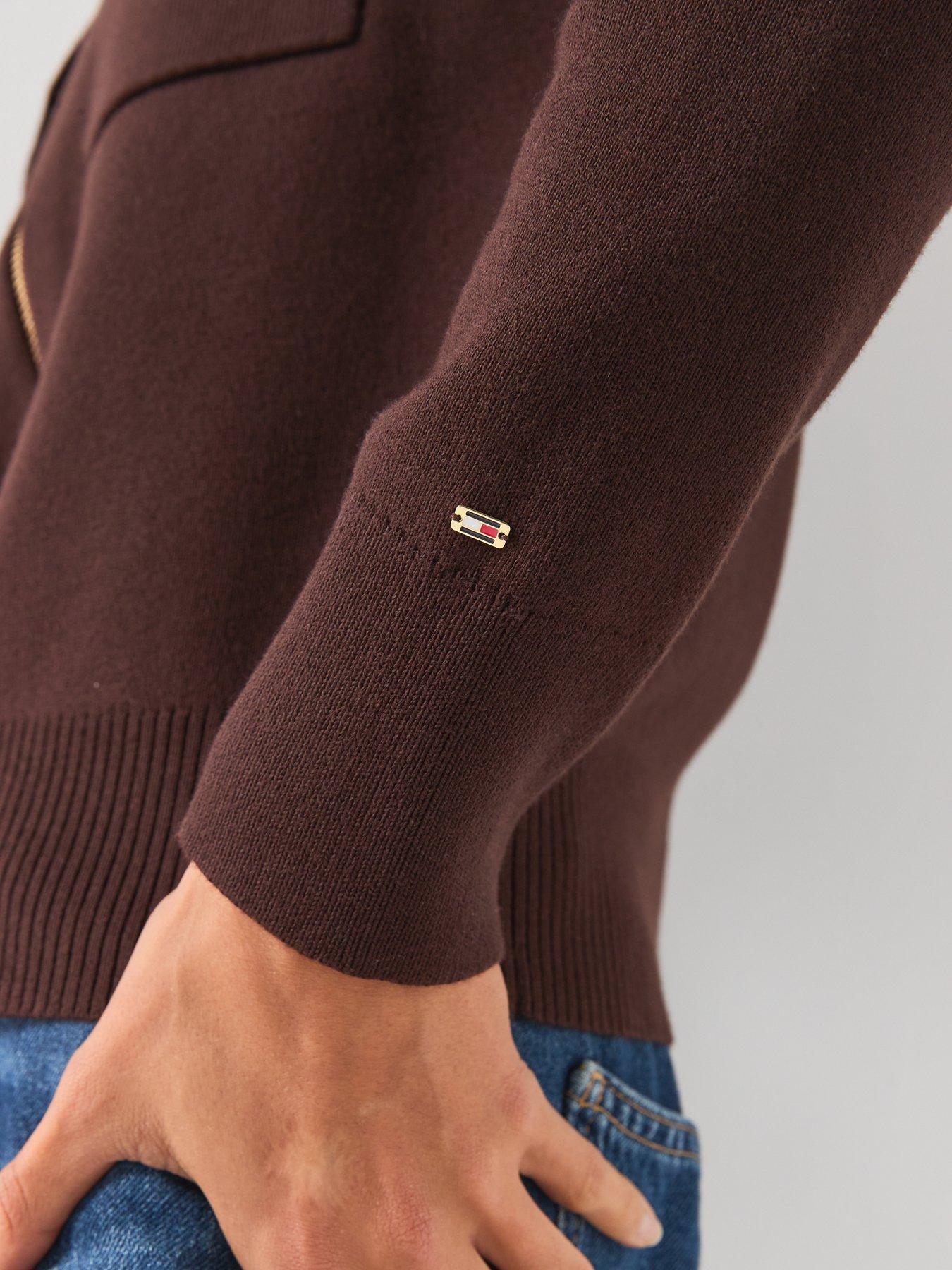 Image 4 of 6 of Tommy Hilfiger Premium Knit Zip-thru Jumper - Brown