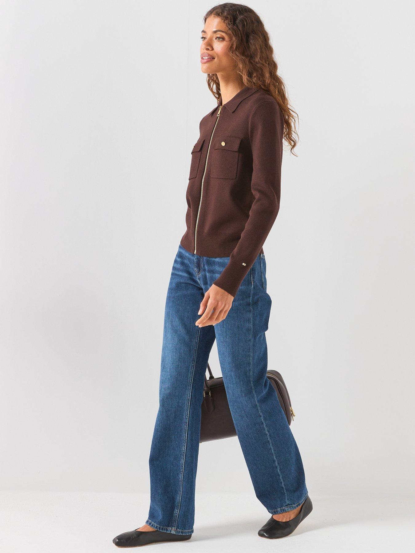 Image 6 of 6 of Tommy Hilfiger Premium Knit Zip-thru Jumper - Brown