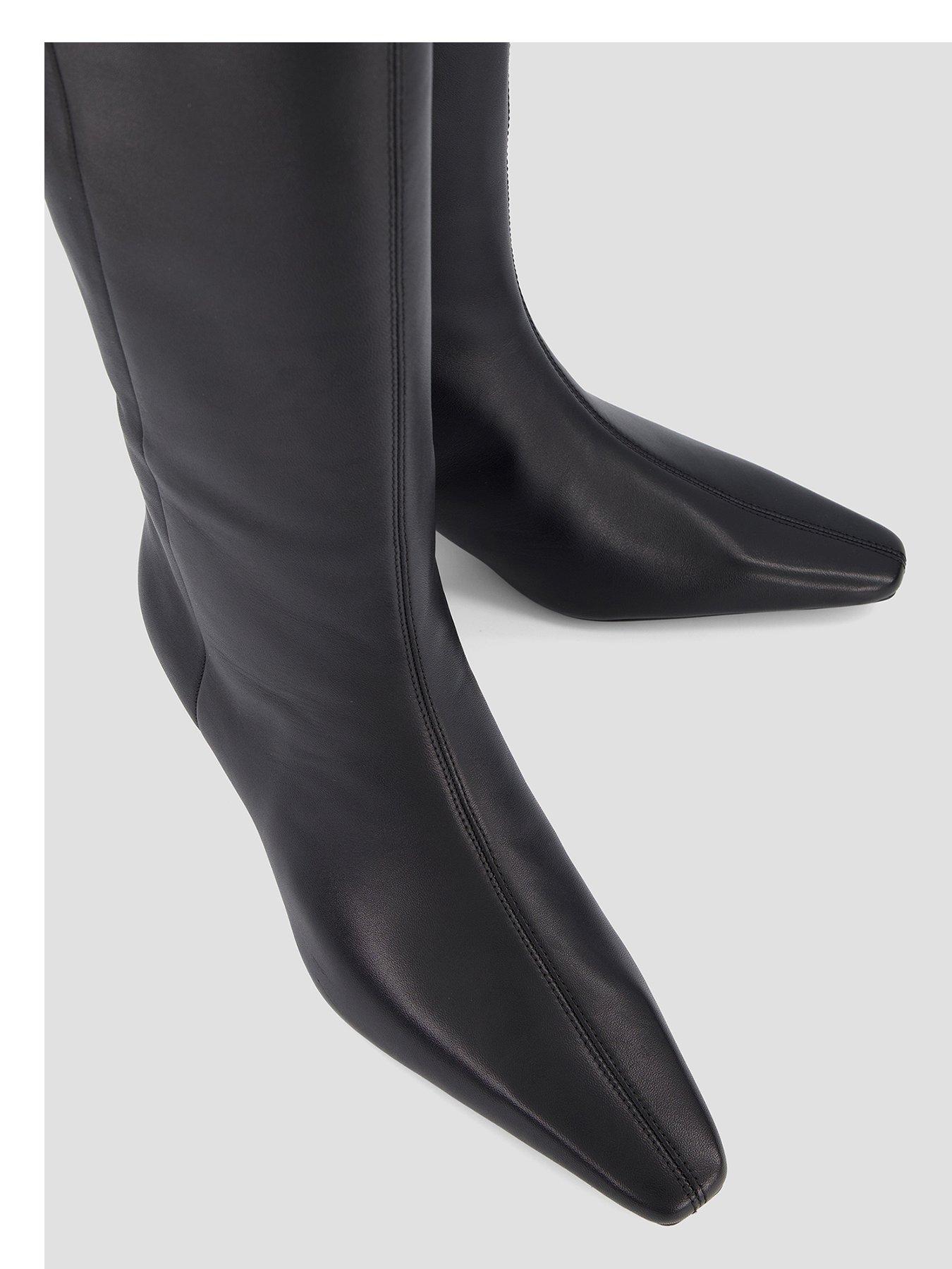 Image 3 of 6 of Tommy Hilfiger Kitten Heel Leather High Boot