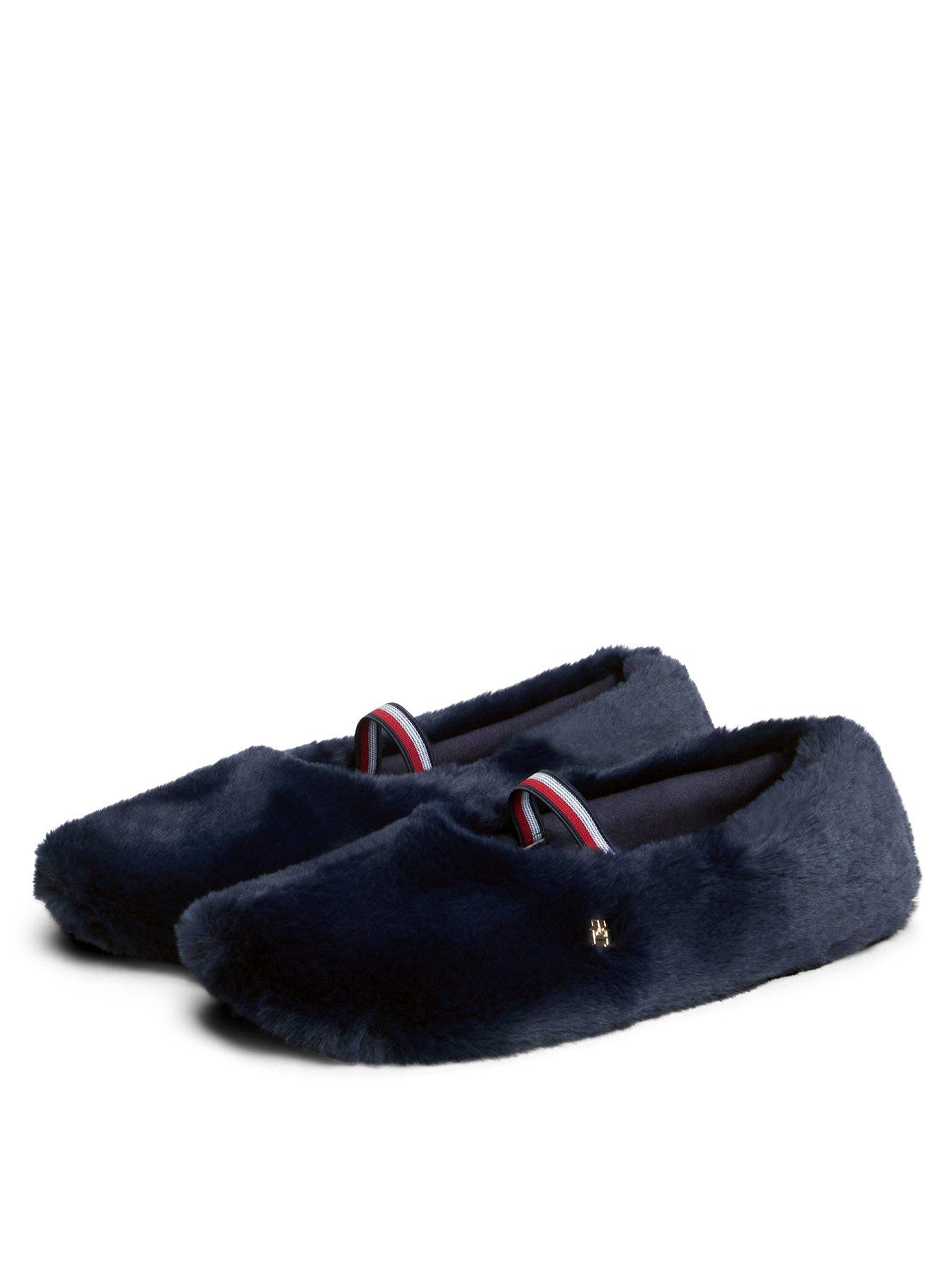 Image 2 of 6 of Tommy Hilfiger Faux Fur Ballerina Slippers - Blue