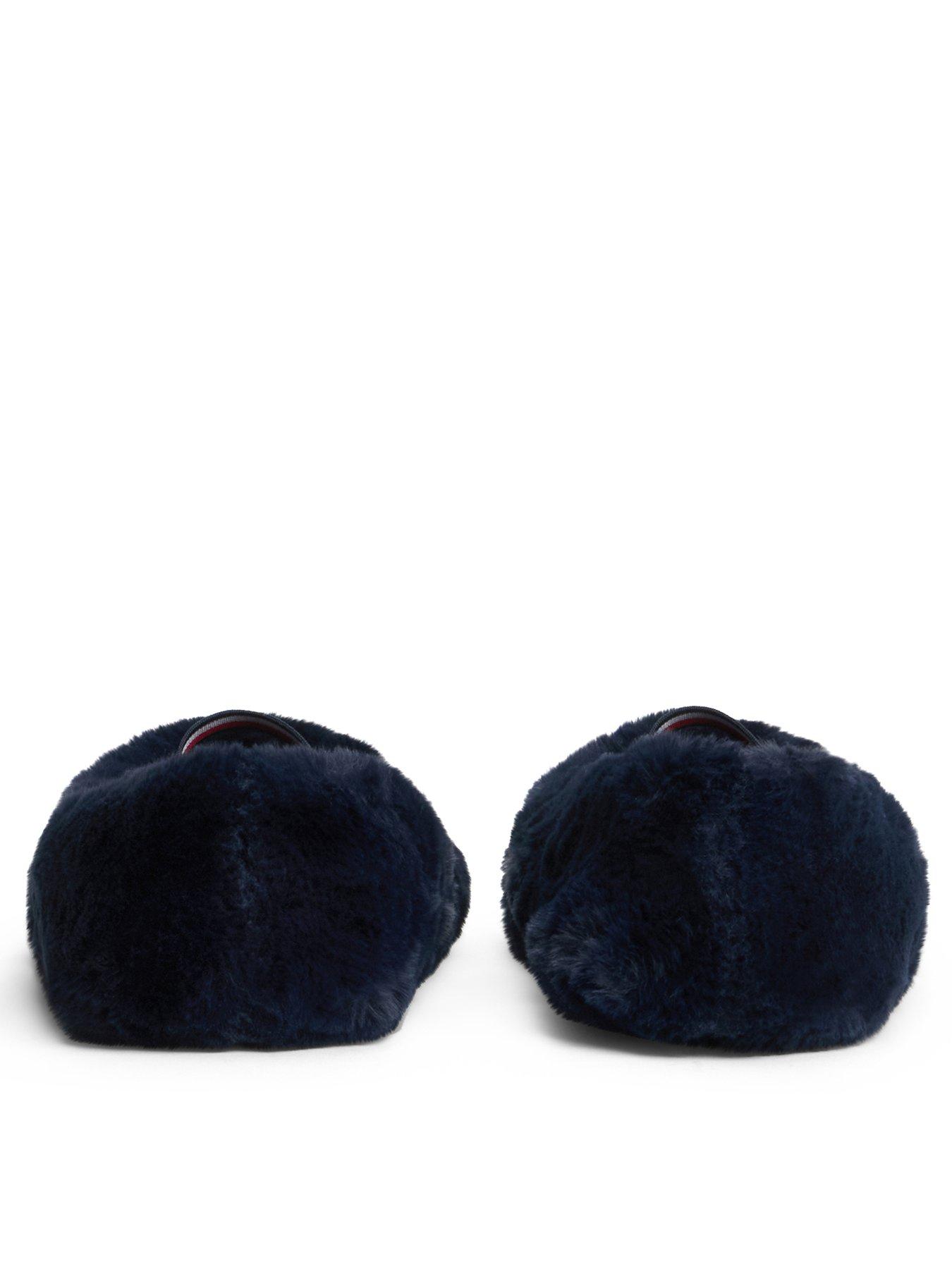 Image 3 of 6 of Tommy Hilfiger Faux Fur Ballerina Slippers - Blue