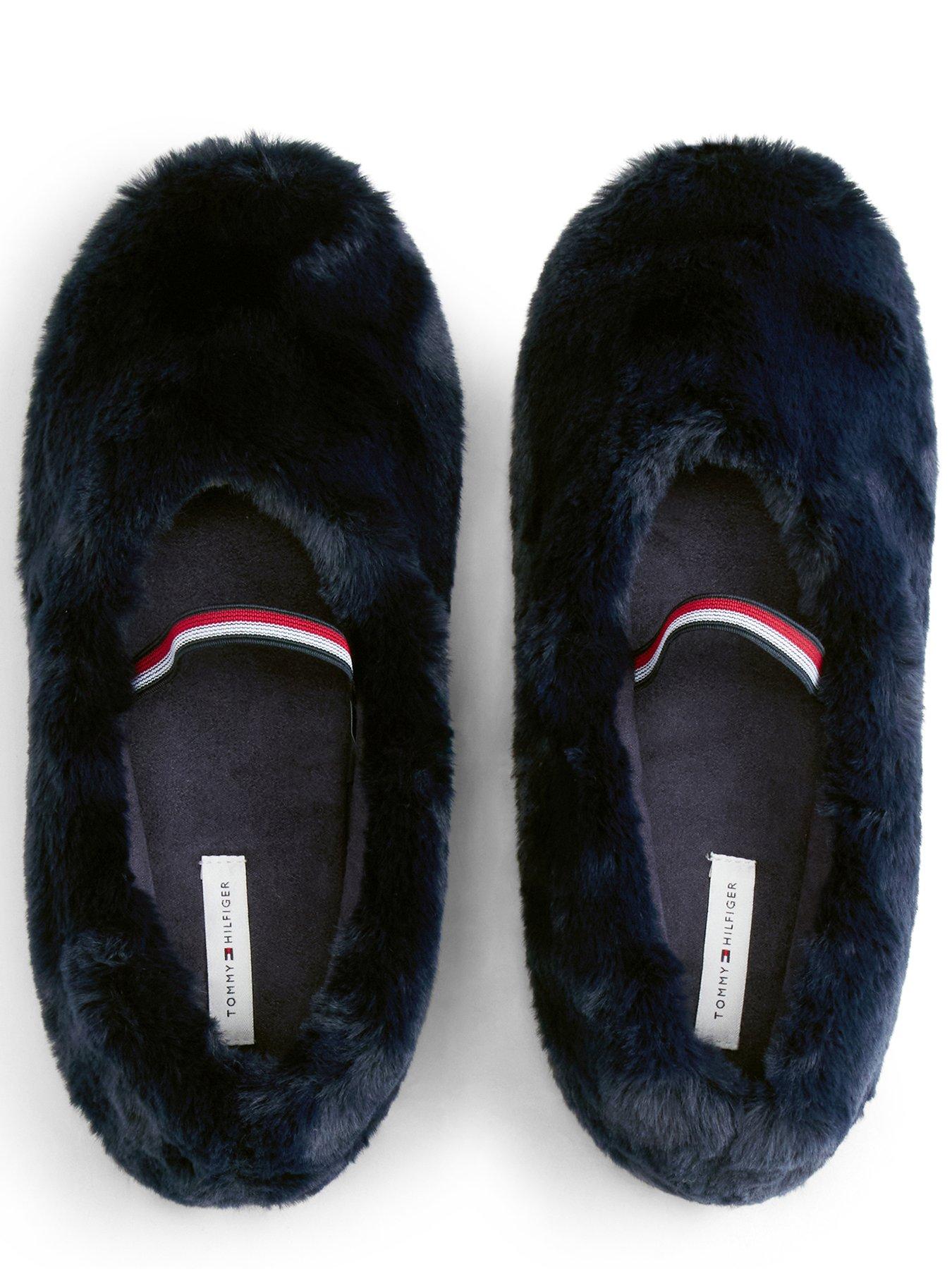 Image 4 of 6 of Tommy Hilfiger Faux Fur Ballerina Slippers - Blue