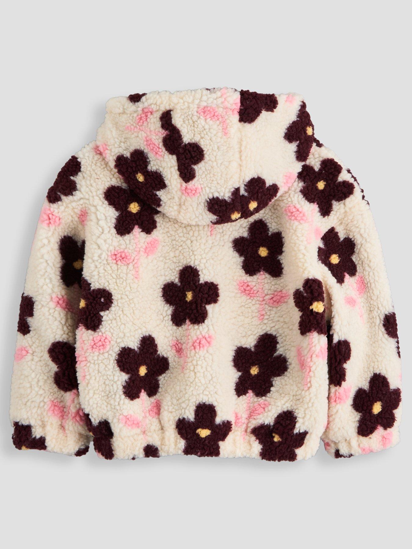 Image 2 of 4 of The Very Collection Girls Borg Zip Up Basic Jacket - Floral