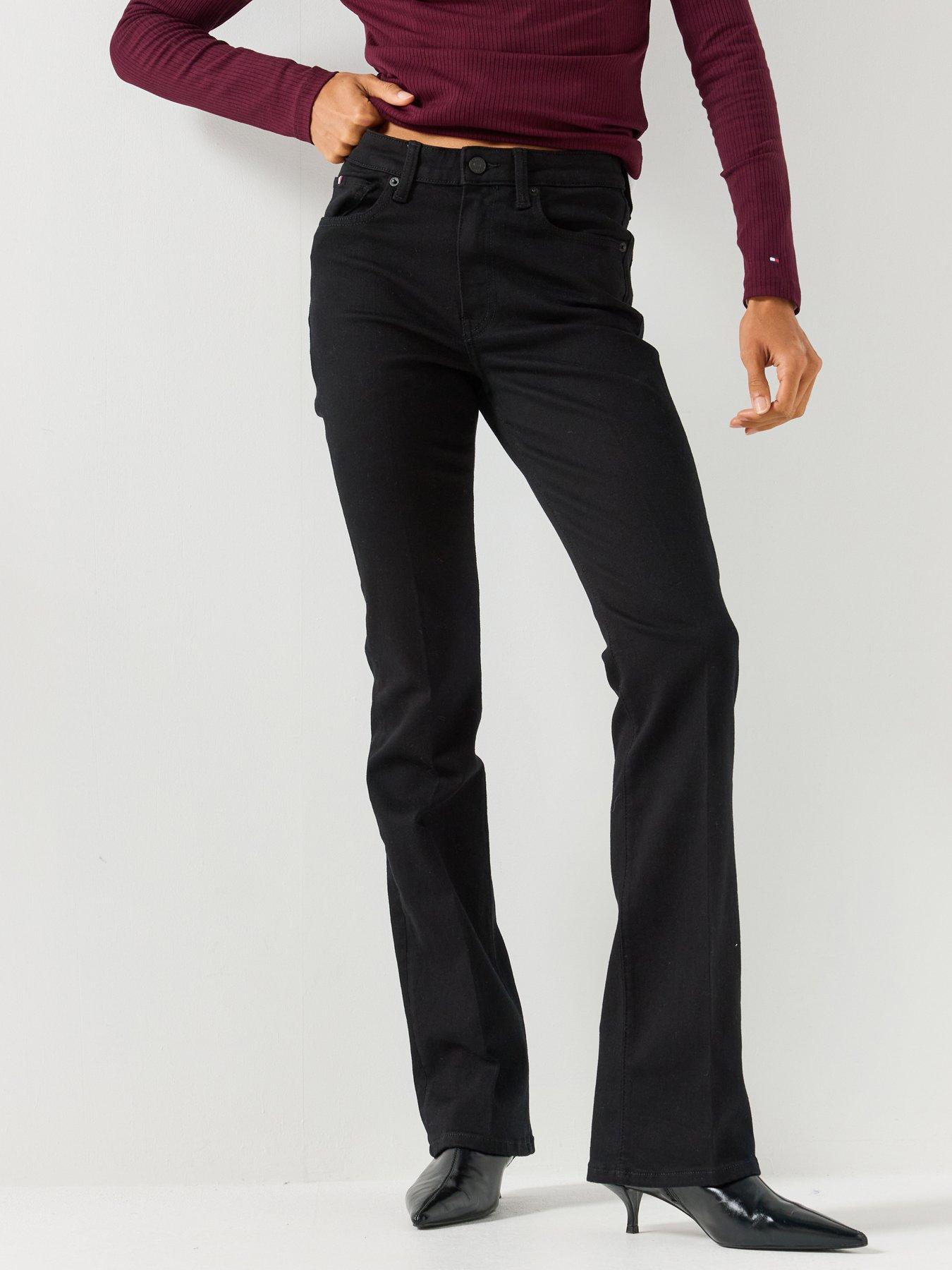 Image 1 of 5 of Tommy Hilfiger Skye Mid Rise Bootcut Black Jeans - Stay Black