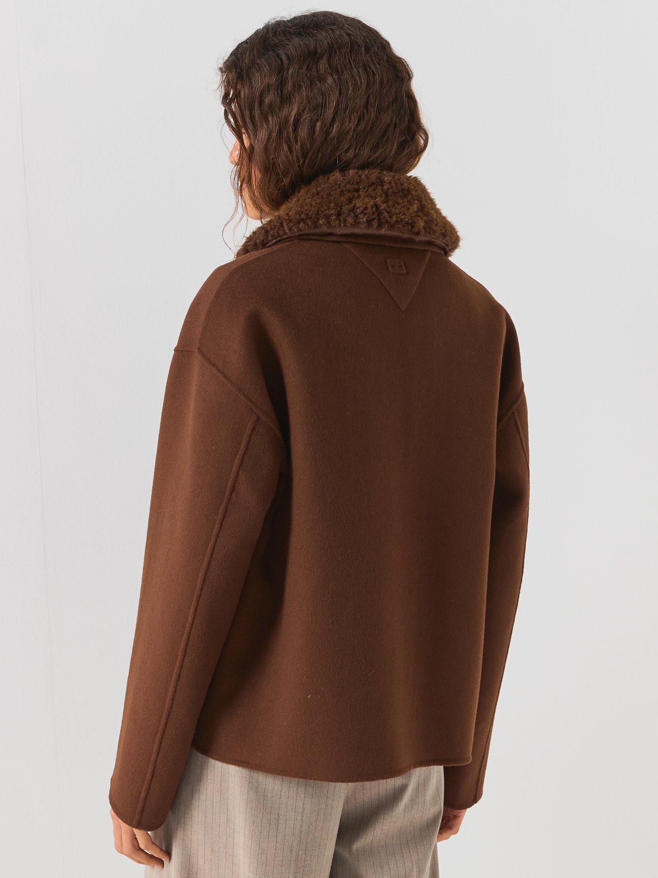 Image 2 of 6 of Tommy Hilfiger Double-faced Wool Blend Relaxed Jacket - Brown