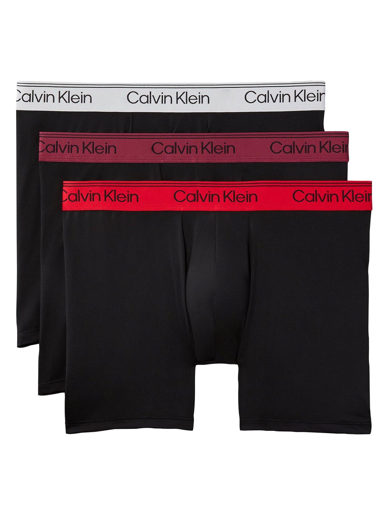 Image 1 of 4 of Calvin Klein Mens 3 Pack Microfibre Stretch Boxer Briefs - Black