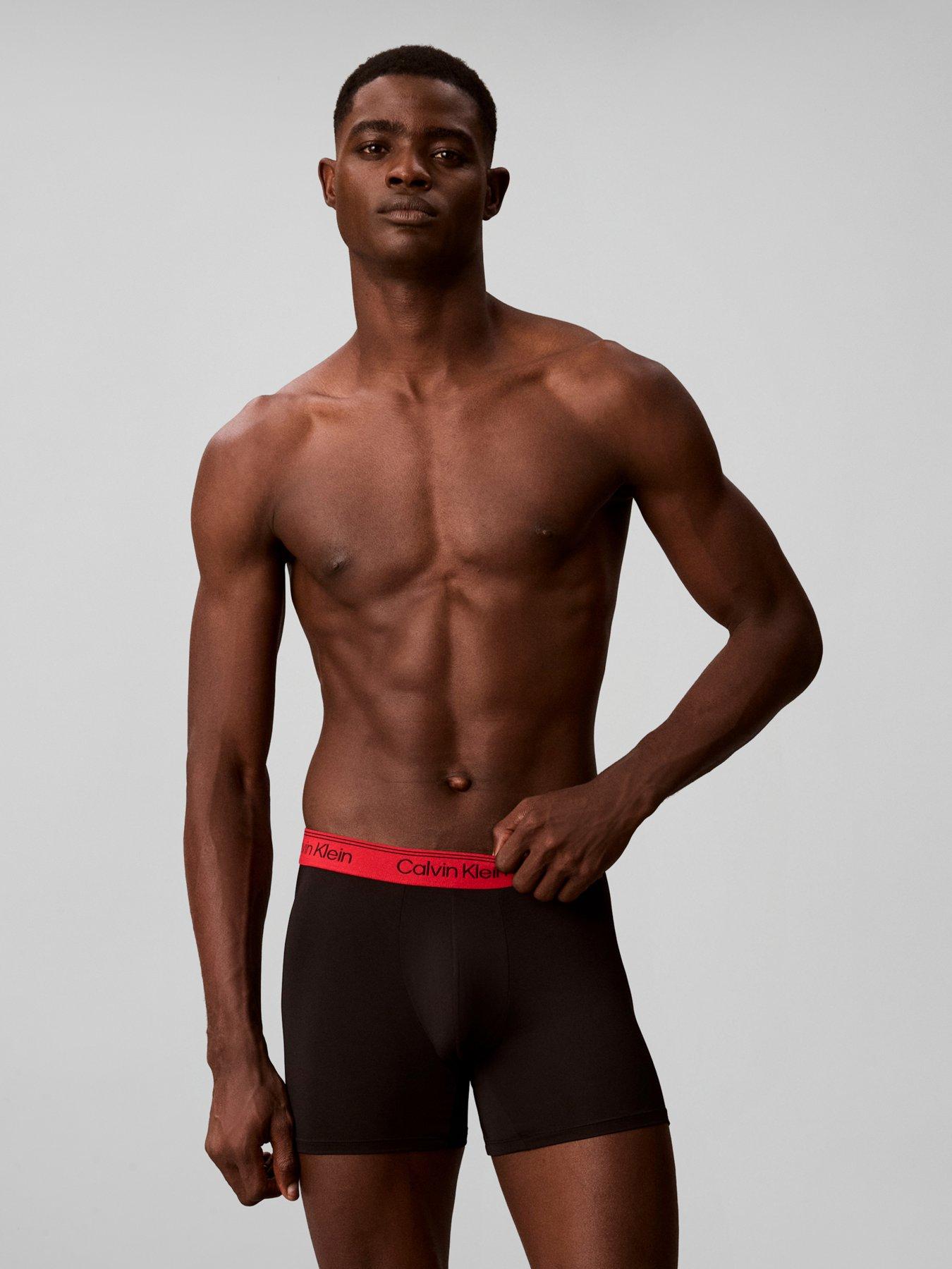 Image 2 of 4 of Calvin Klein Mens 3 Pack Microfibre Stretch Boxer Briefs - Black