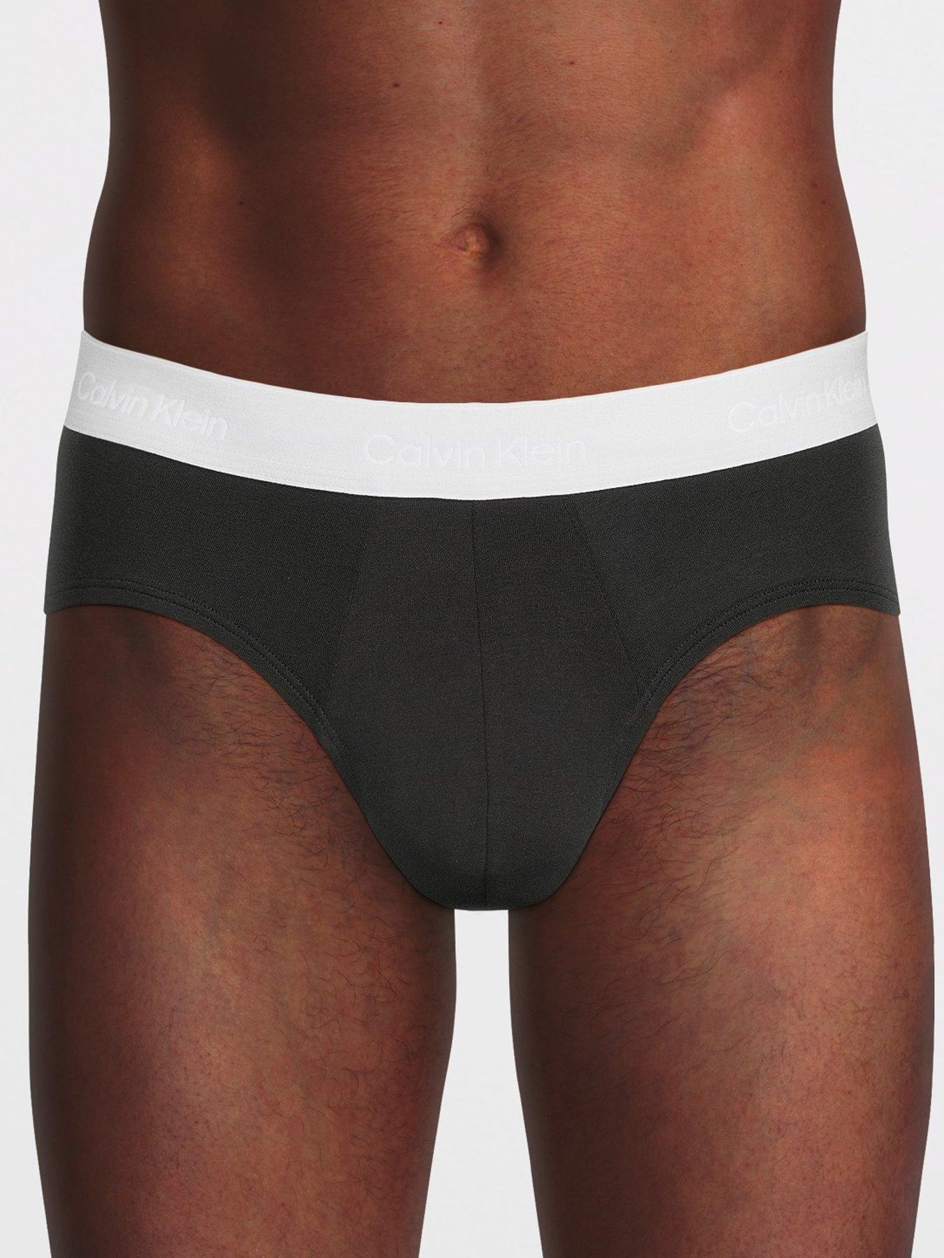 Image 2 of 4 of Calvin Klein 3 Pack Hip Briefs - Black