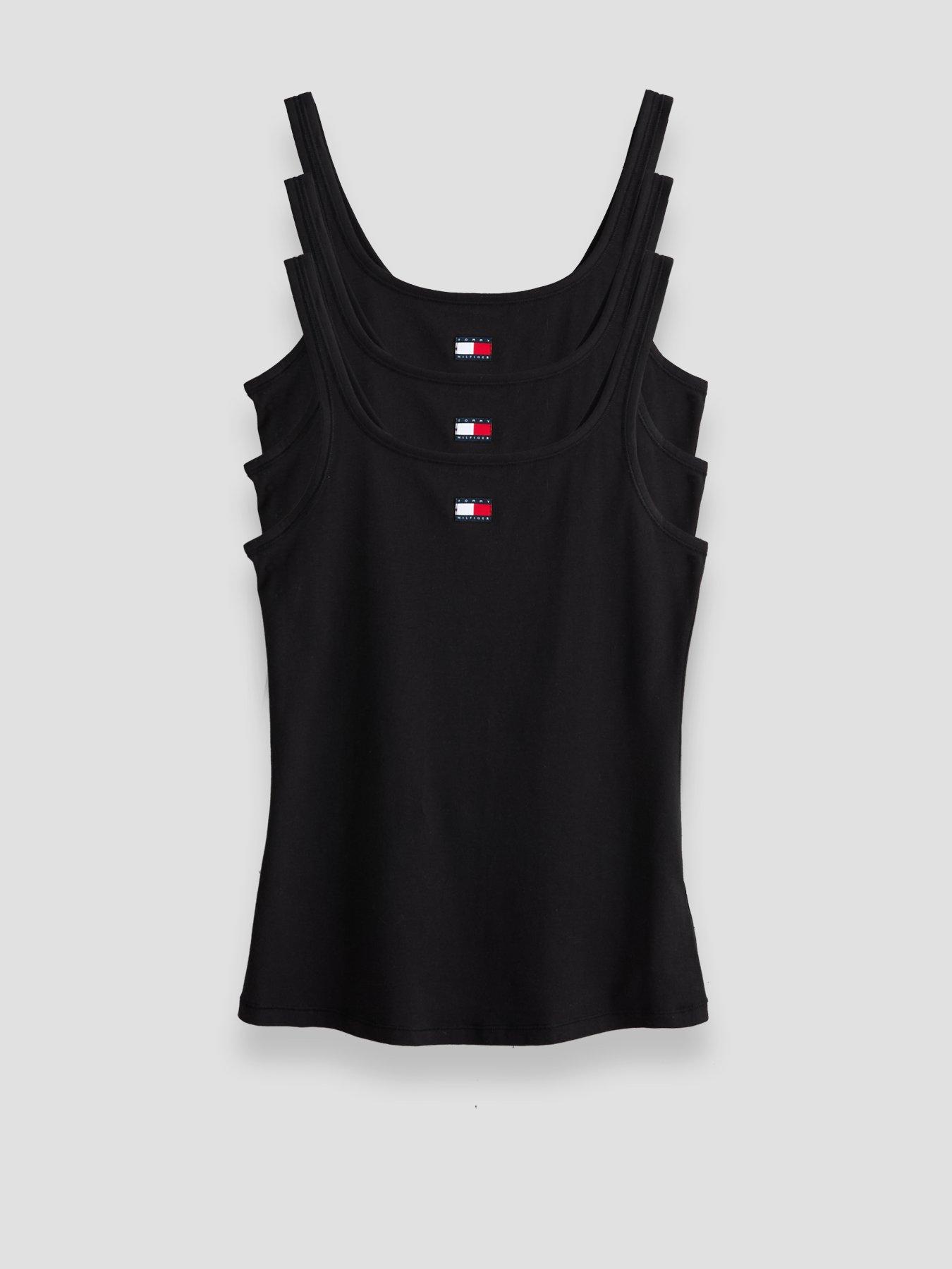 Tommy Hilfiger Women's Three Pack Scoop Neck Tank Tops - Black