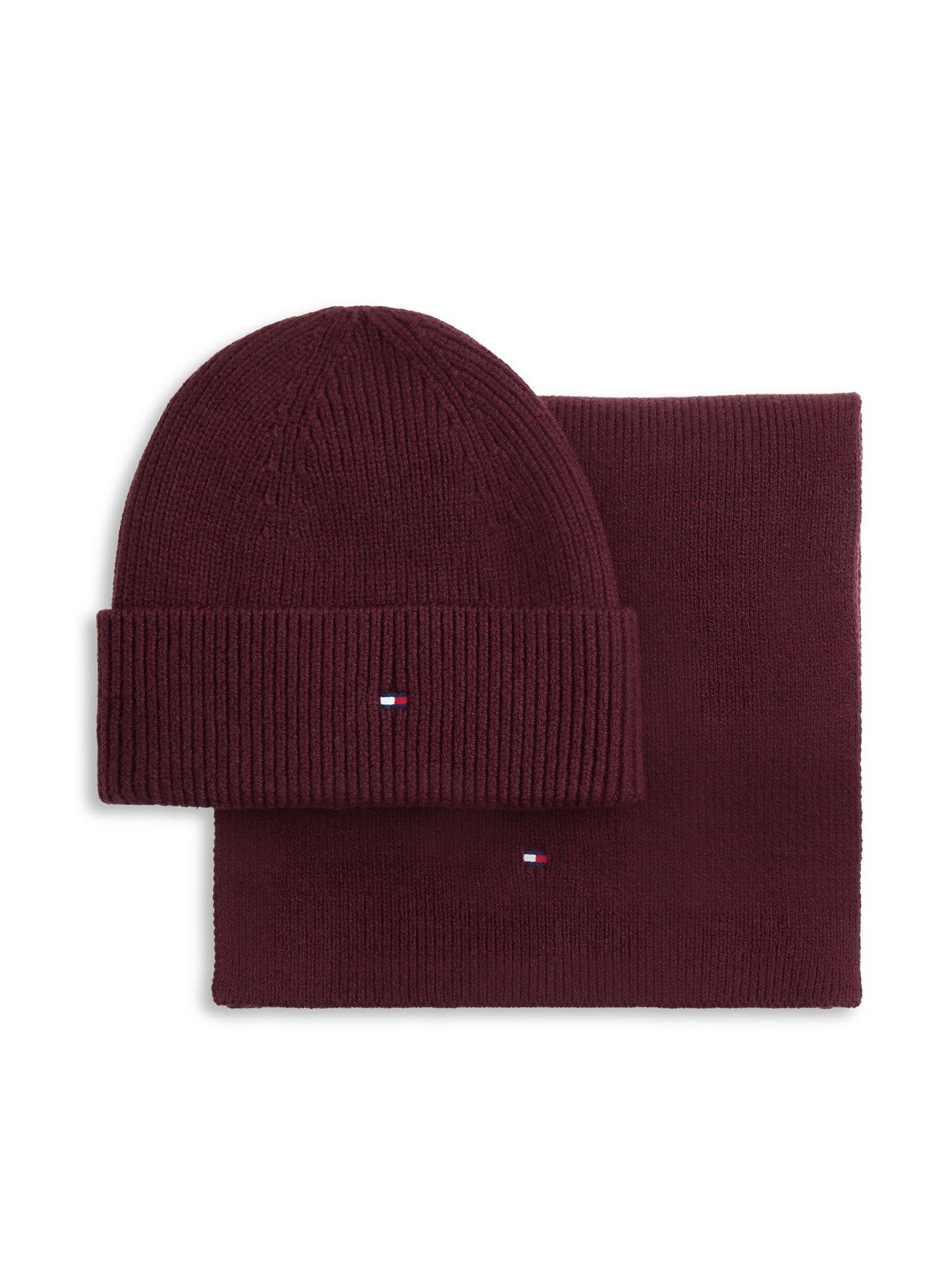 Image 1 of 5 of Tommy Hilfiger Hilfiger Flag Beanie And Scarf Gift Box - Red