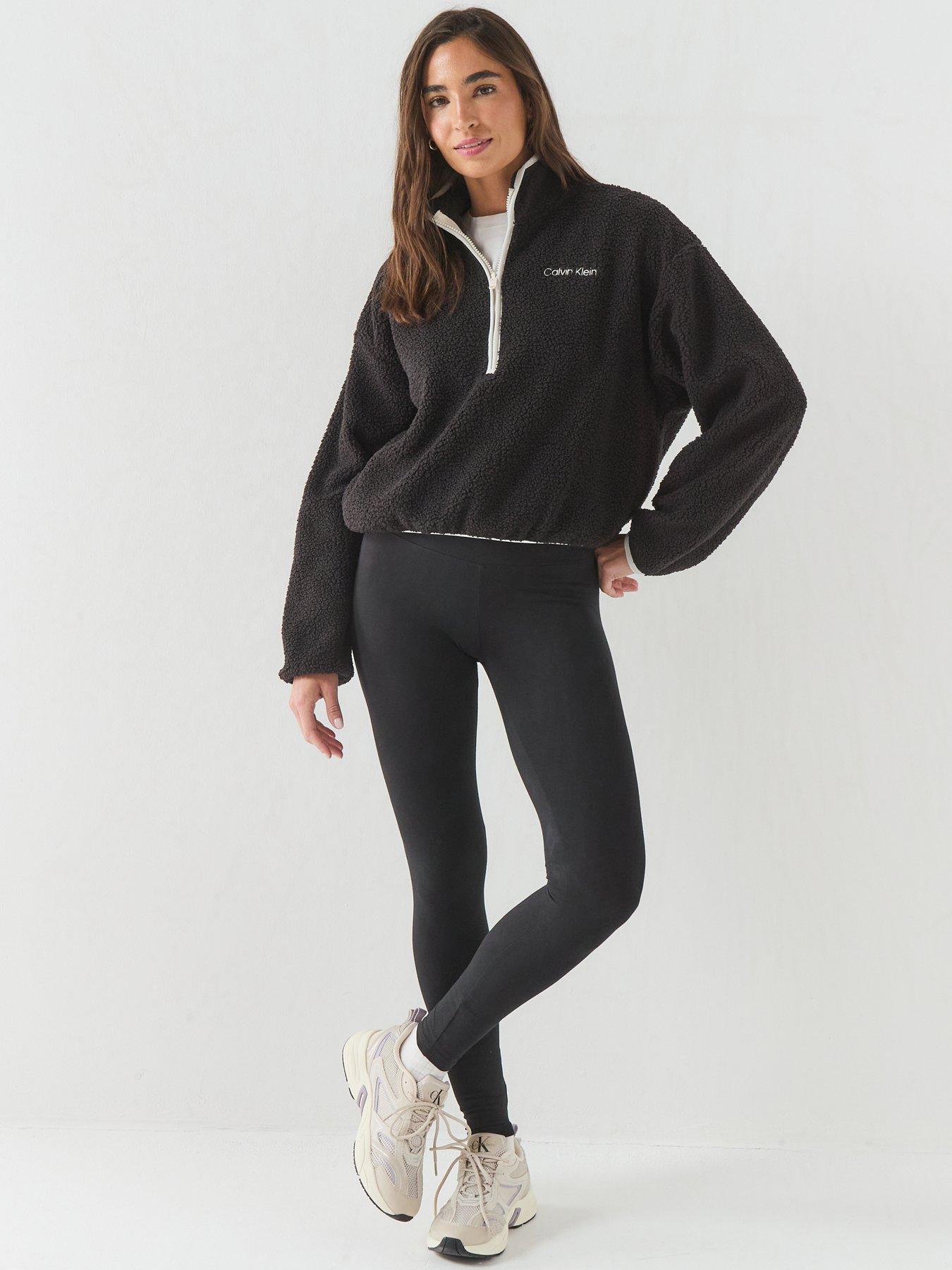 Image 3 of 6 of Calvin Klein Sherpa 1/4 Zip Contrast - Black