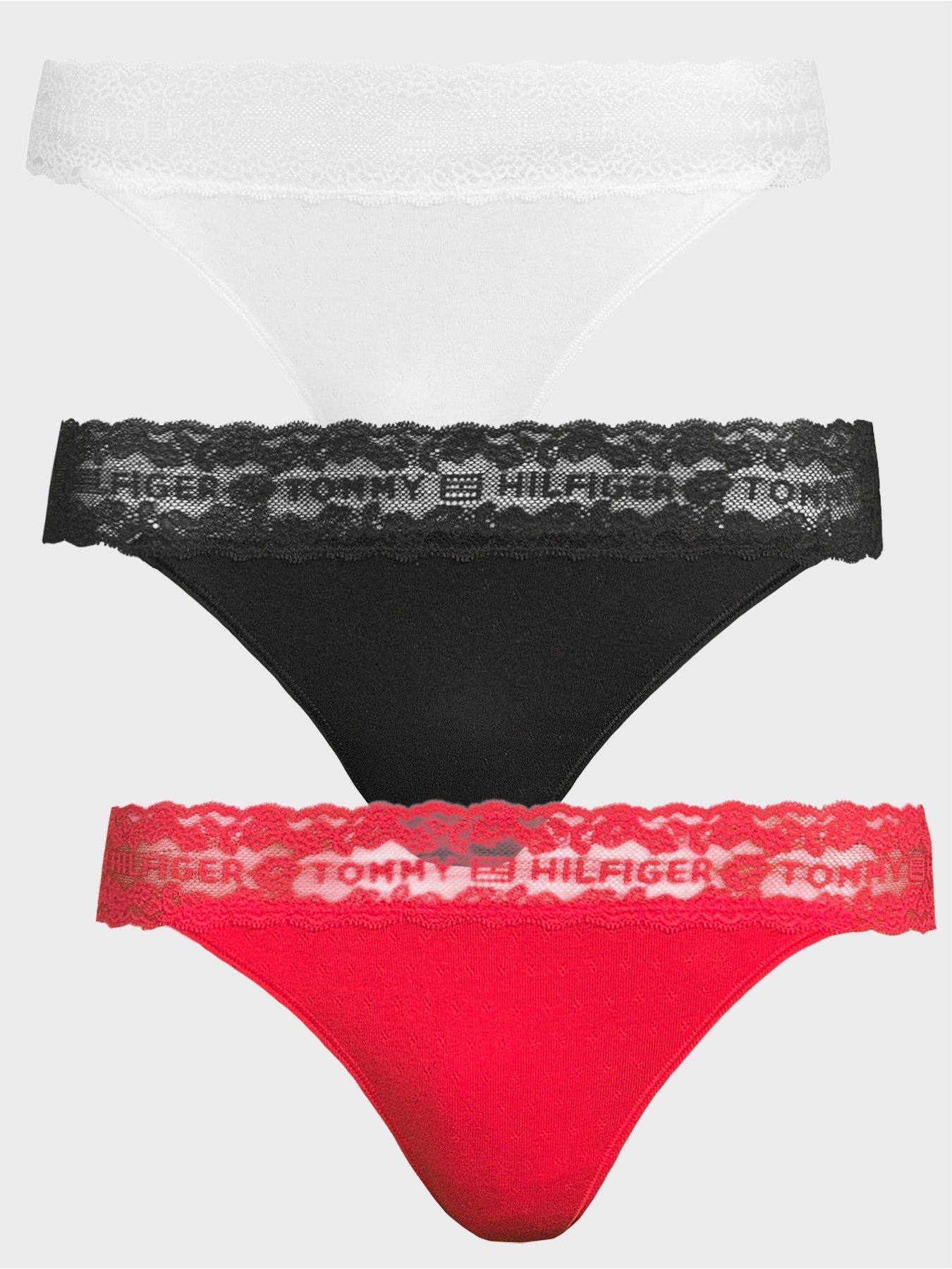Tommy Hilfiger 3 Pack Pointelle Tanga Thong