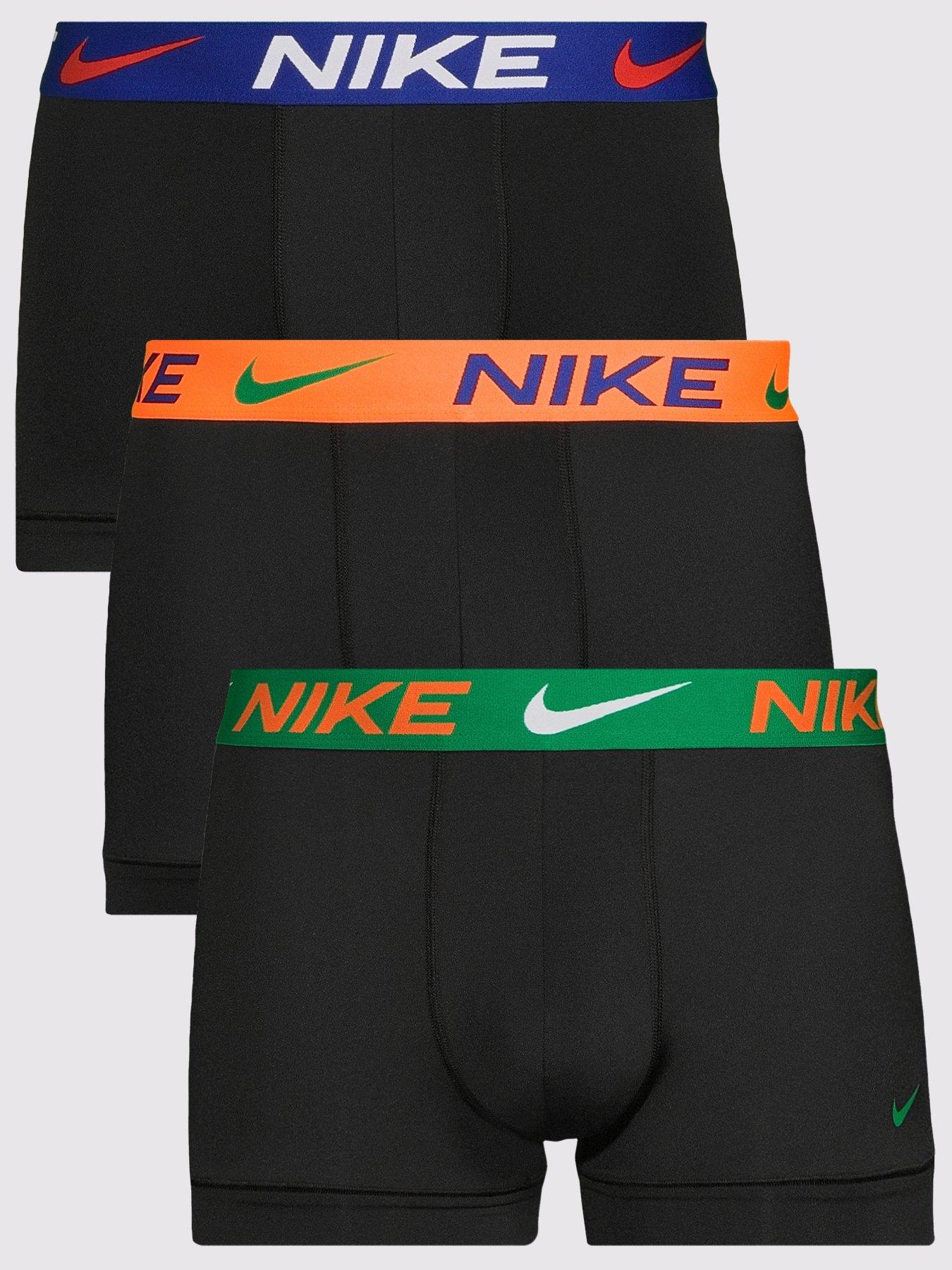 Nike Nike Essential Cotton Stretch 3 Pack Trunks - Black