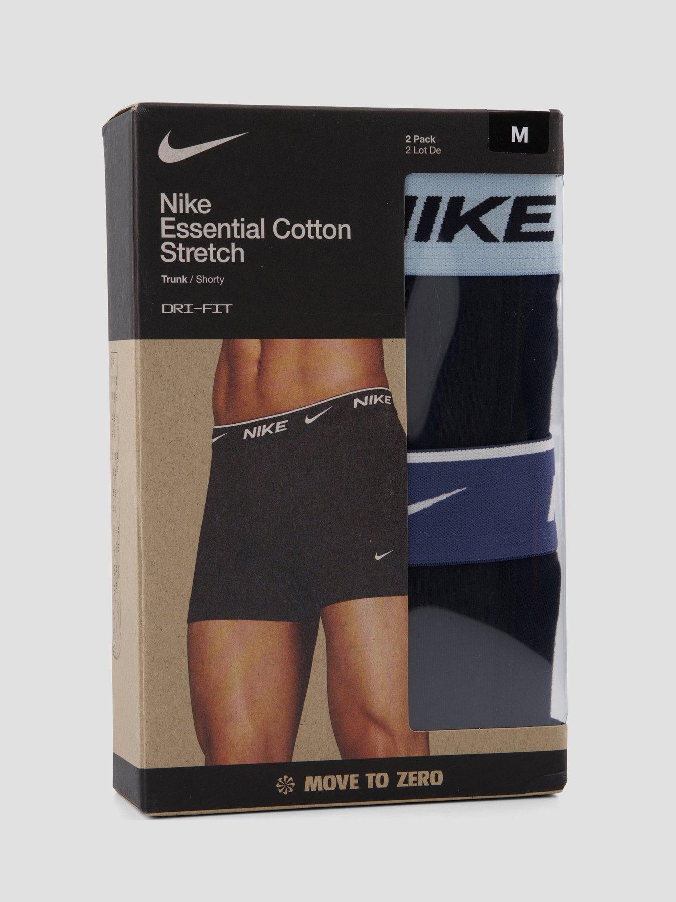 Image 4 of 4 of Nike Nike Essential Cotton Stretch 2 Pack Trunks - Black