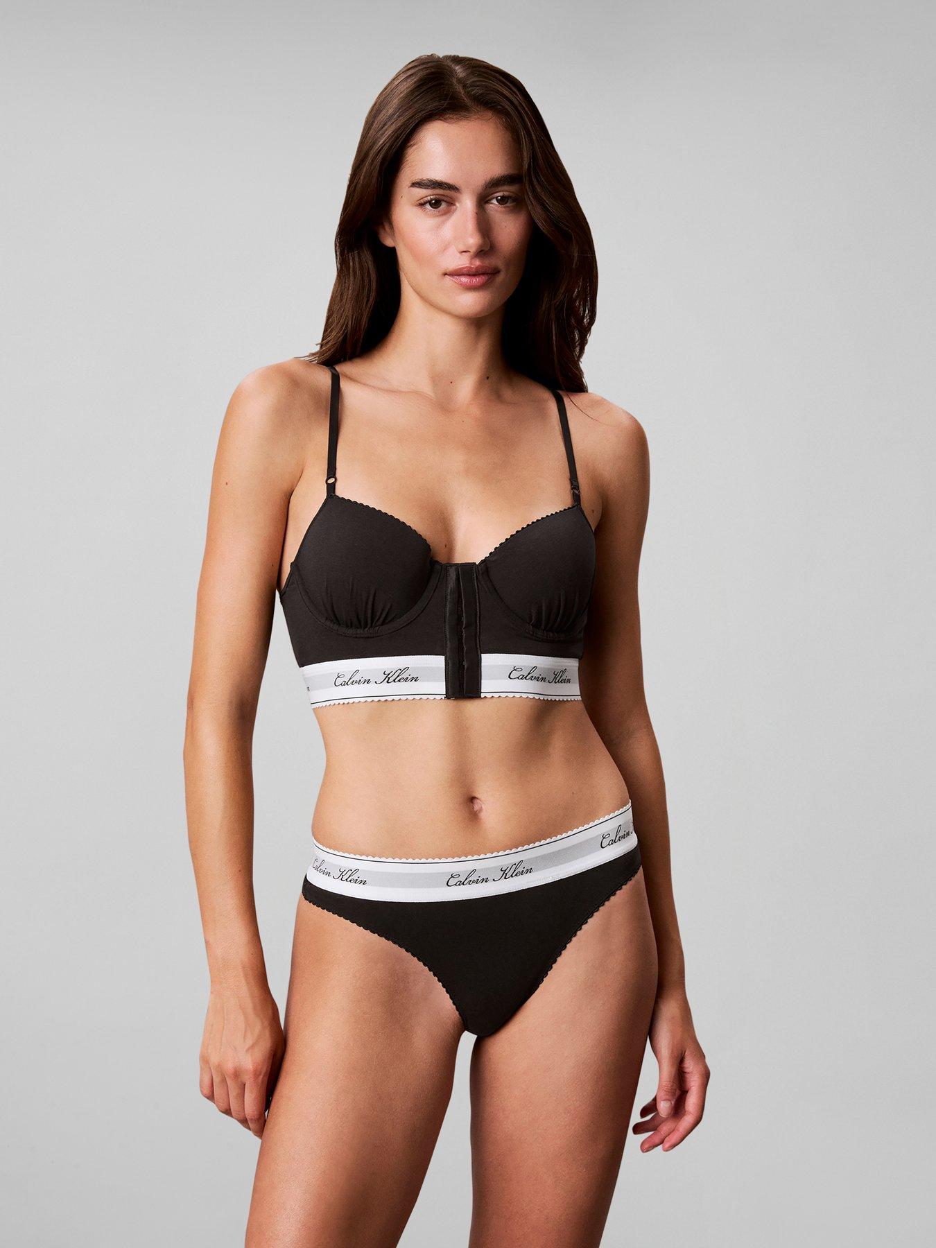 Image 1 of 6 of Calvin Klein Icon Cotton Modal Bikini Briefs - Black