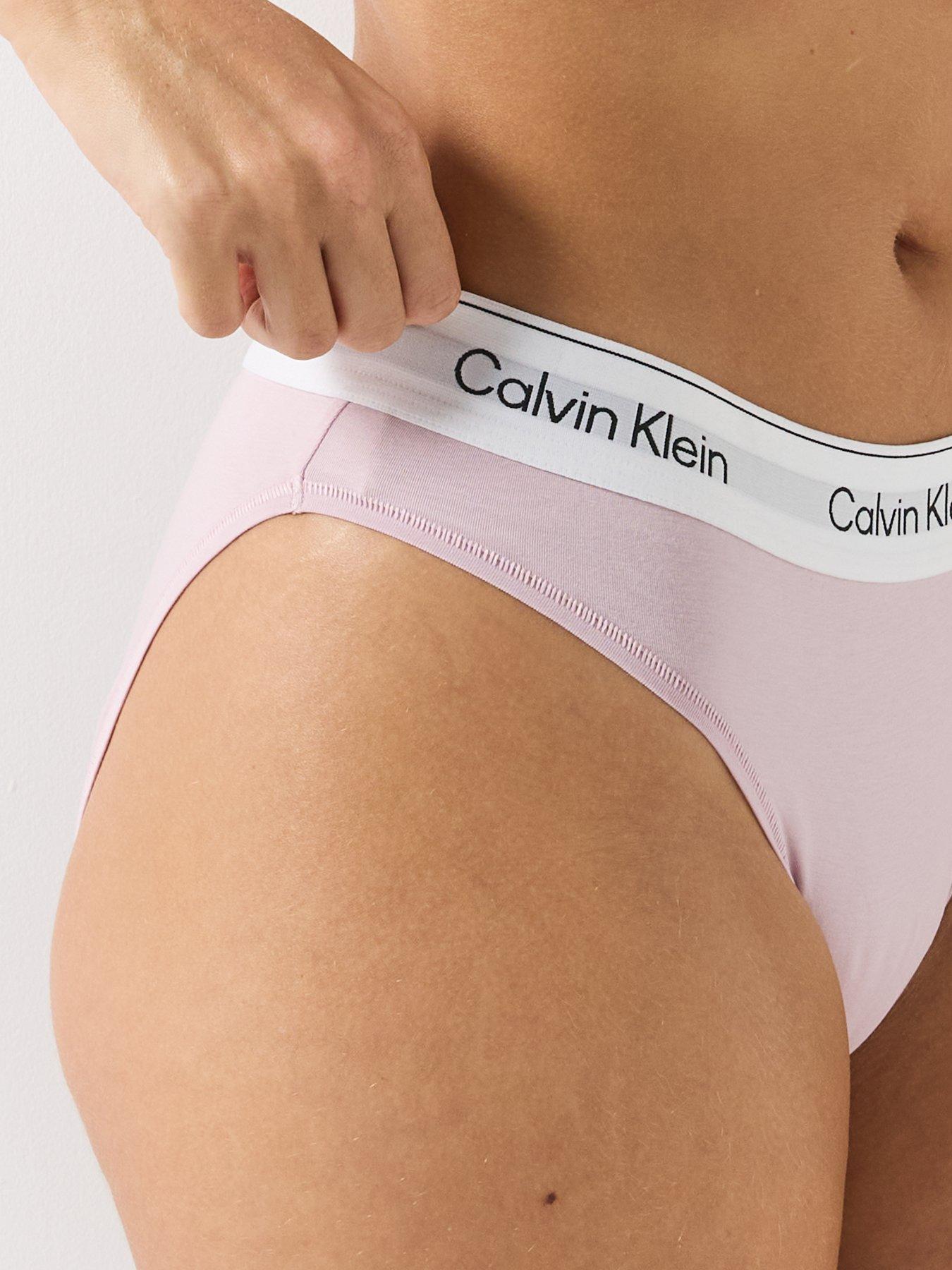Image 6 of 6 of Calvin Klein Womens Icon Cotton Modal Seamless Bikini Briefs - Pink