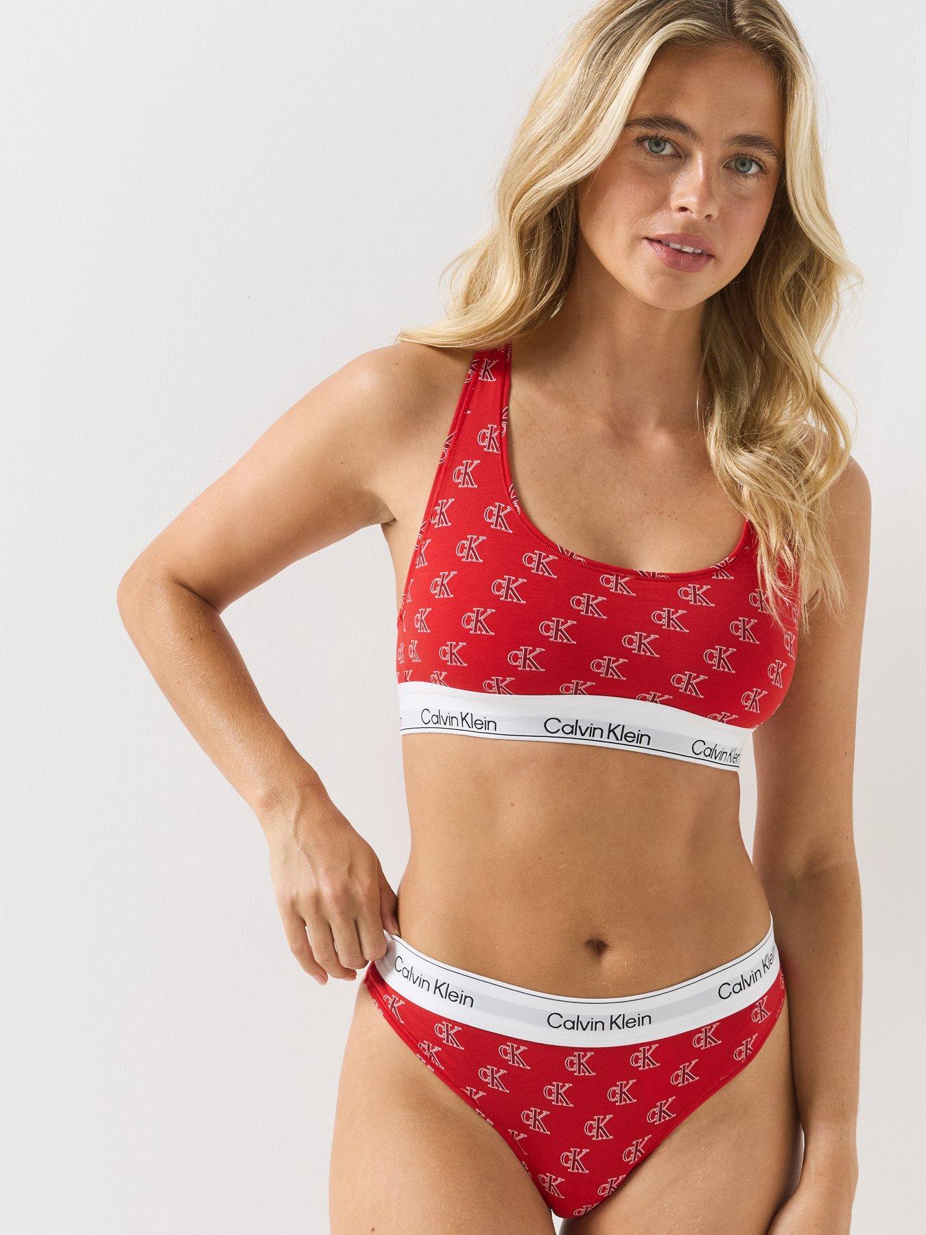 Image 4 of 6 of Calvin Klein 2 Pack Logo Thong - Red