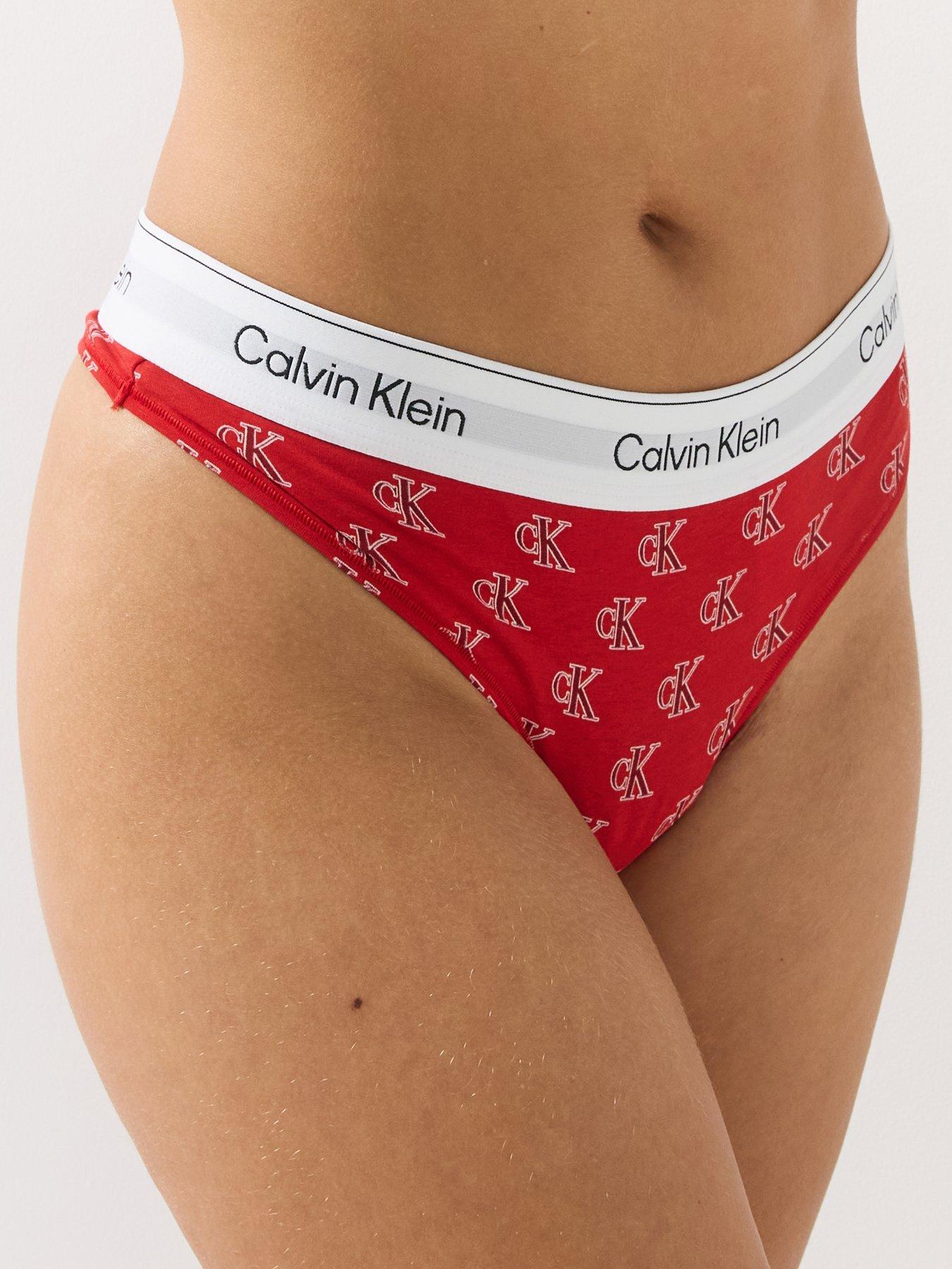 Image 6 of 6 of Calvin Klein 2 Pack Logo Thong - Red
