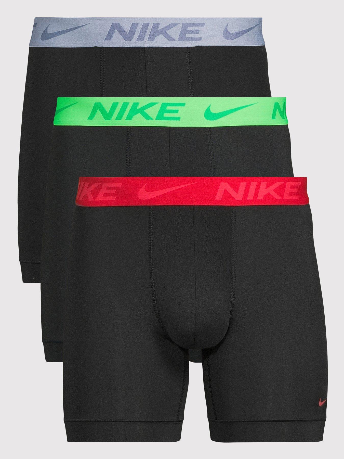 Image 1 of 3 of Nike Mens Essentials 3 Pack Microfibre Stretch Boxer Briefs - Black