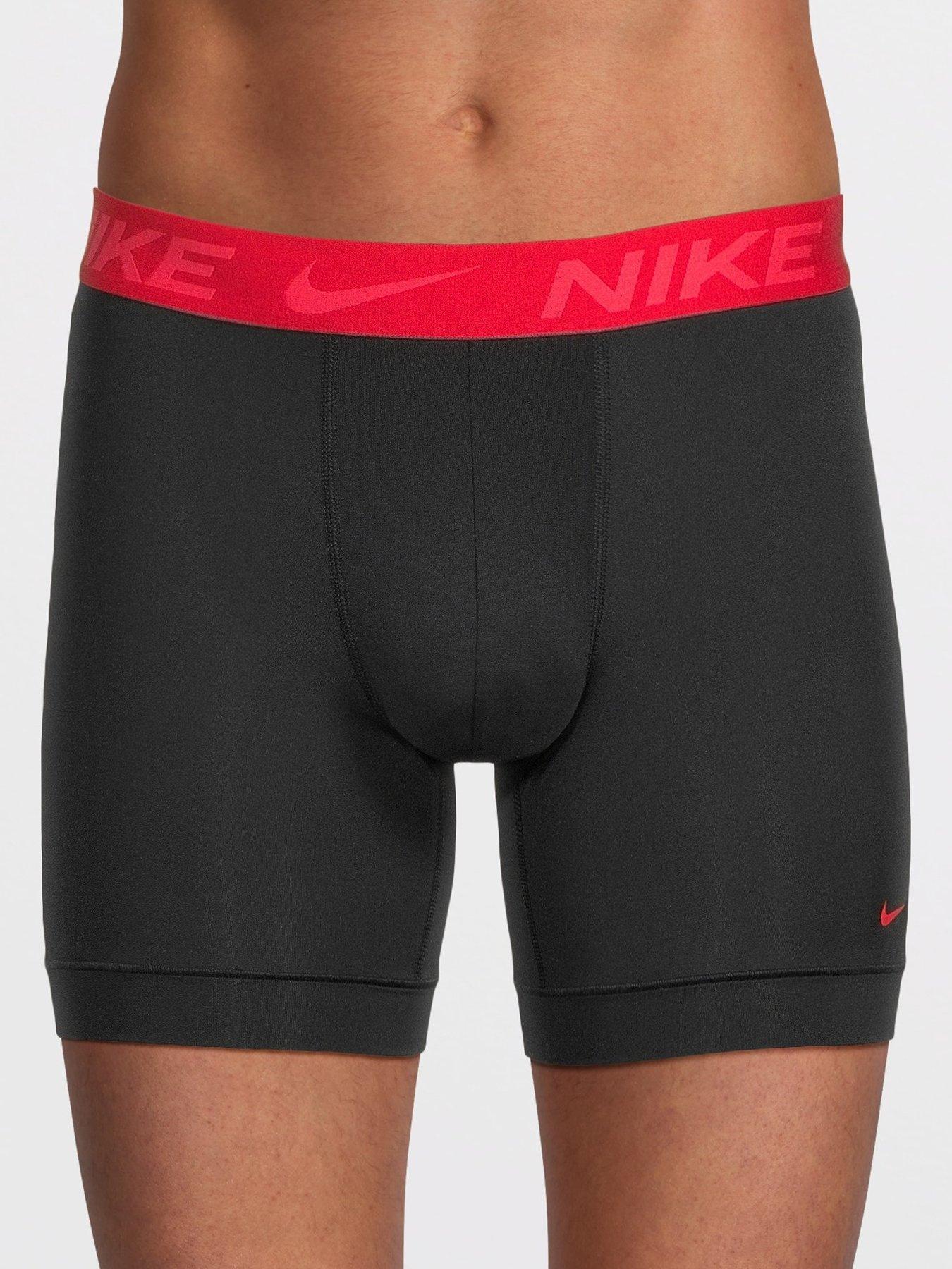 Image 2 of 3 of Nike Mens Essentials 3 Pack Microfibre Stretch Boxer Briefs - Black