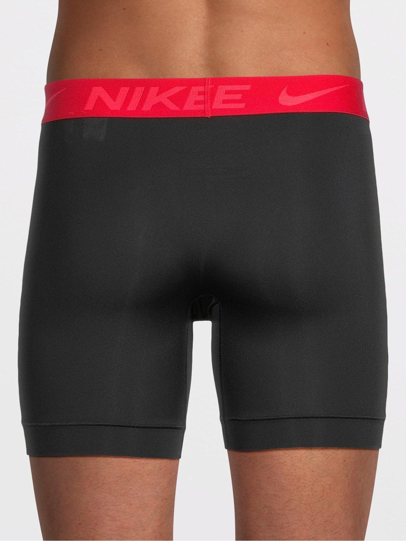 Image 3 of 3 of Nike Mens Essentials 3 Pack Microfibre Stretch Boxer Briefs - Black
