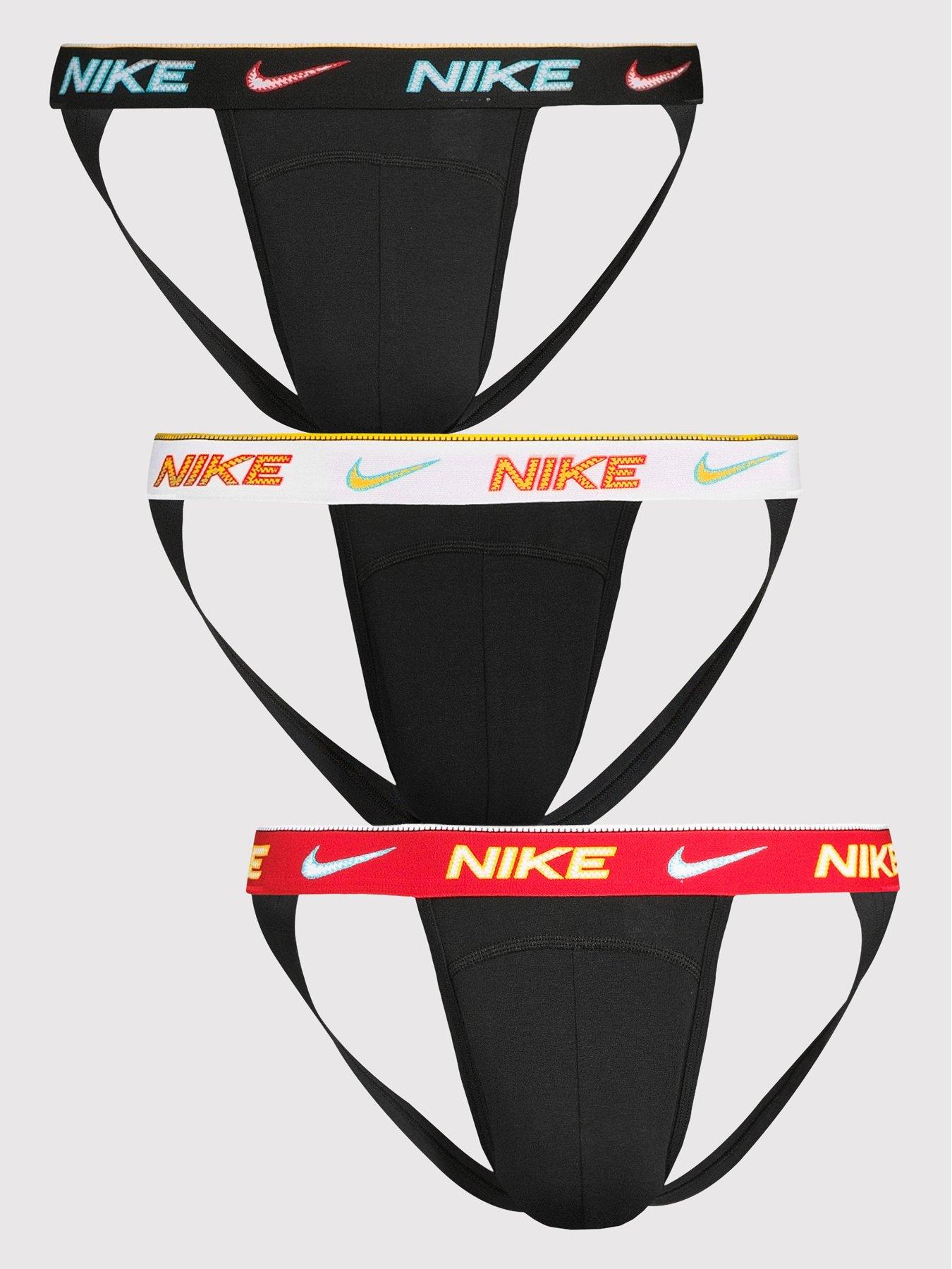 Image 1 of 3 of Nike Cotton Essential Stretch 3 Pack Jock Strap - Black