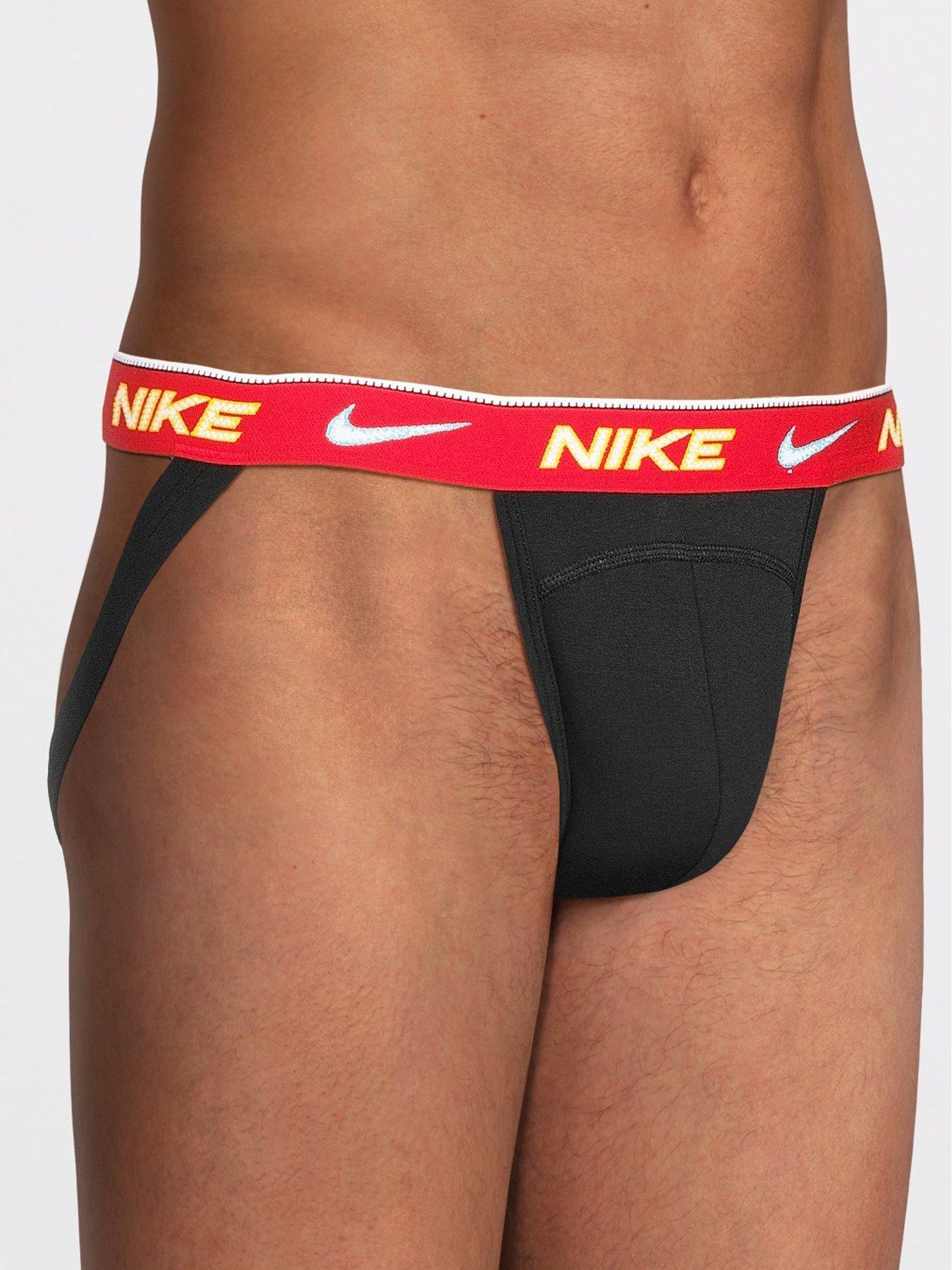 Image 3 of 3 of Nike Cotton Essential Stretch 3 Pack Jock Strap - Black