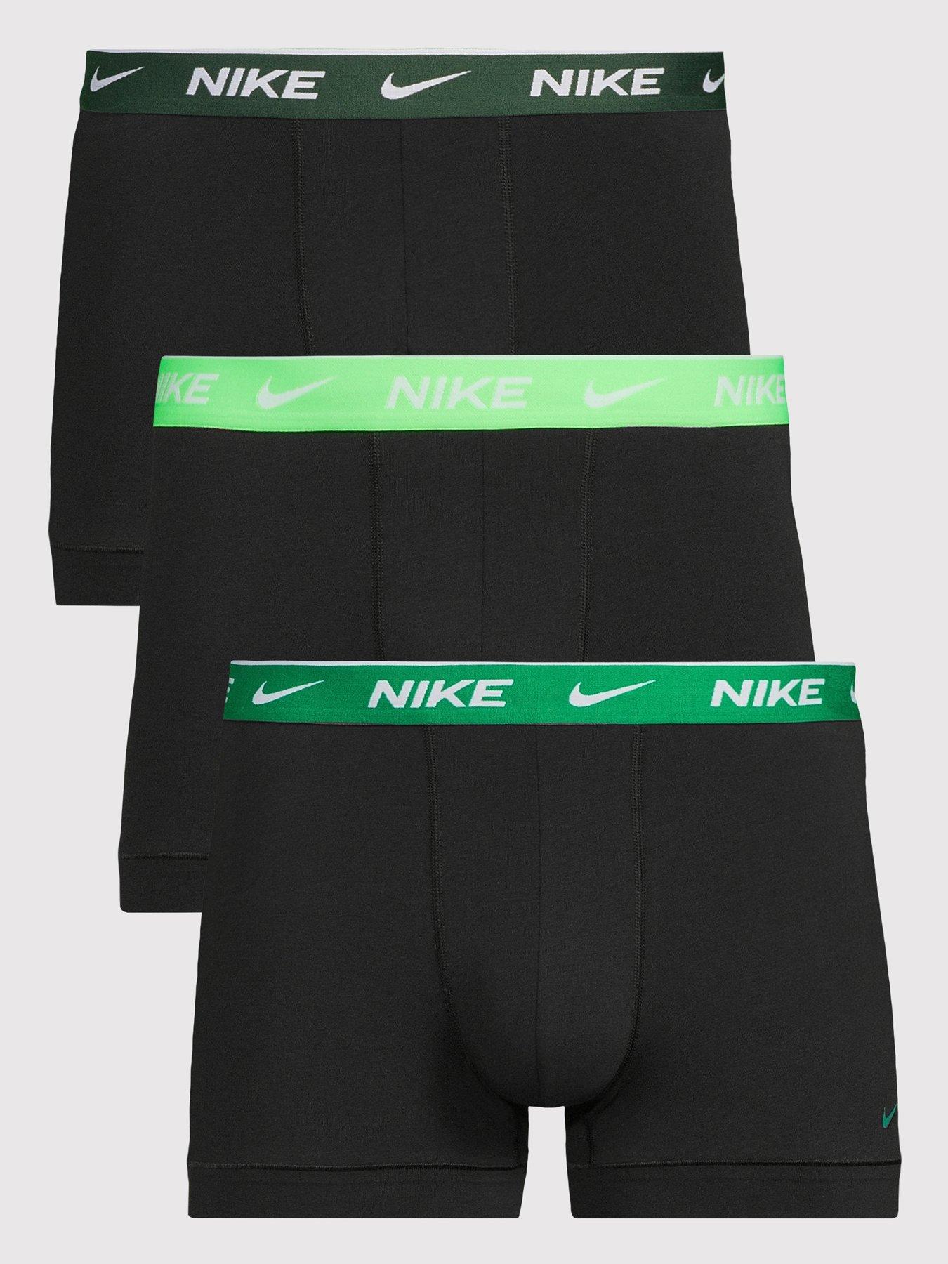 Nike Essential Cotton Stretch 3 Pack Trunks - Black