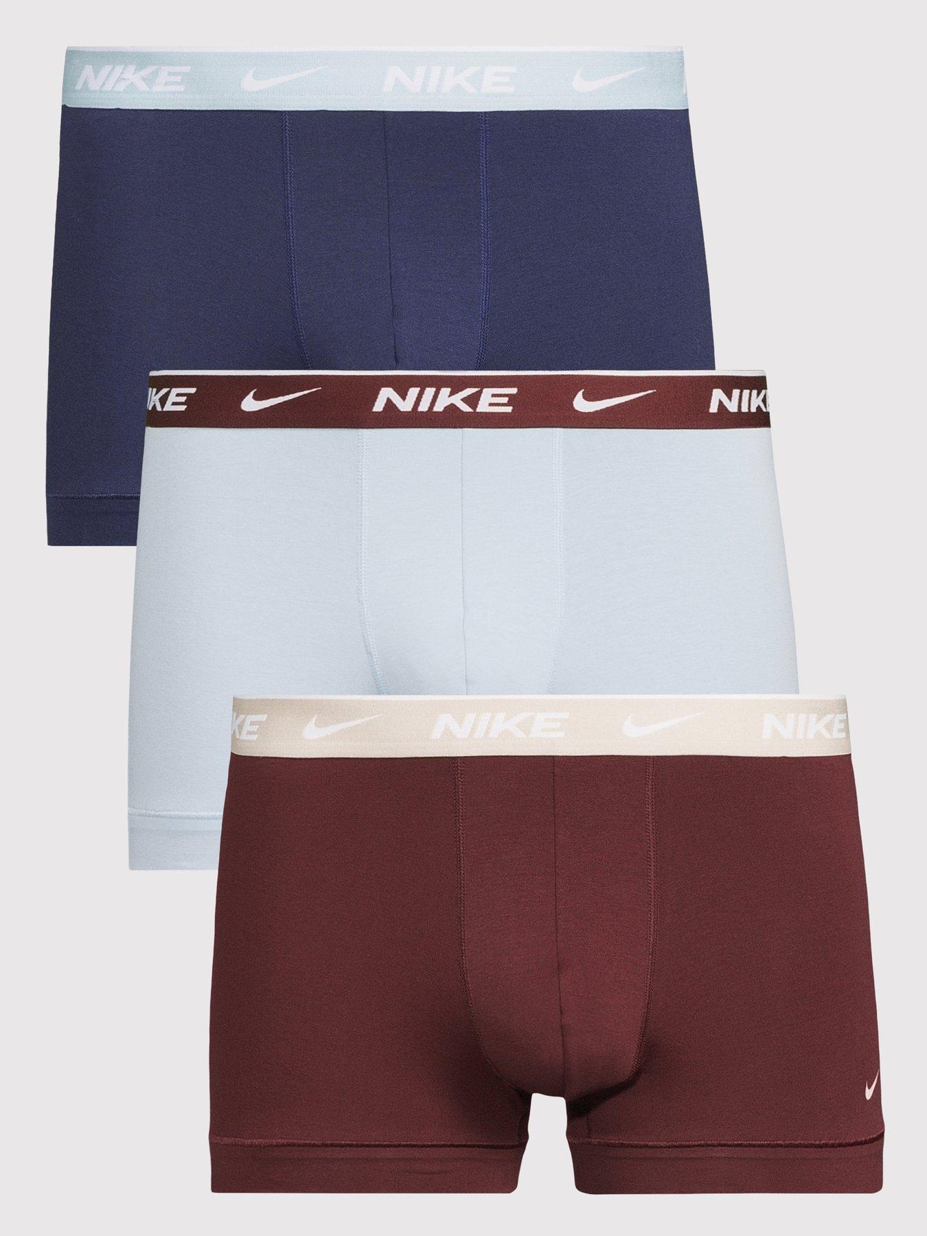 Image 1 of 3 of Nike Mens Essential Cotton Stretch 3 Pack Trunks - Assorted