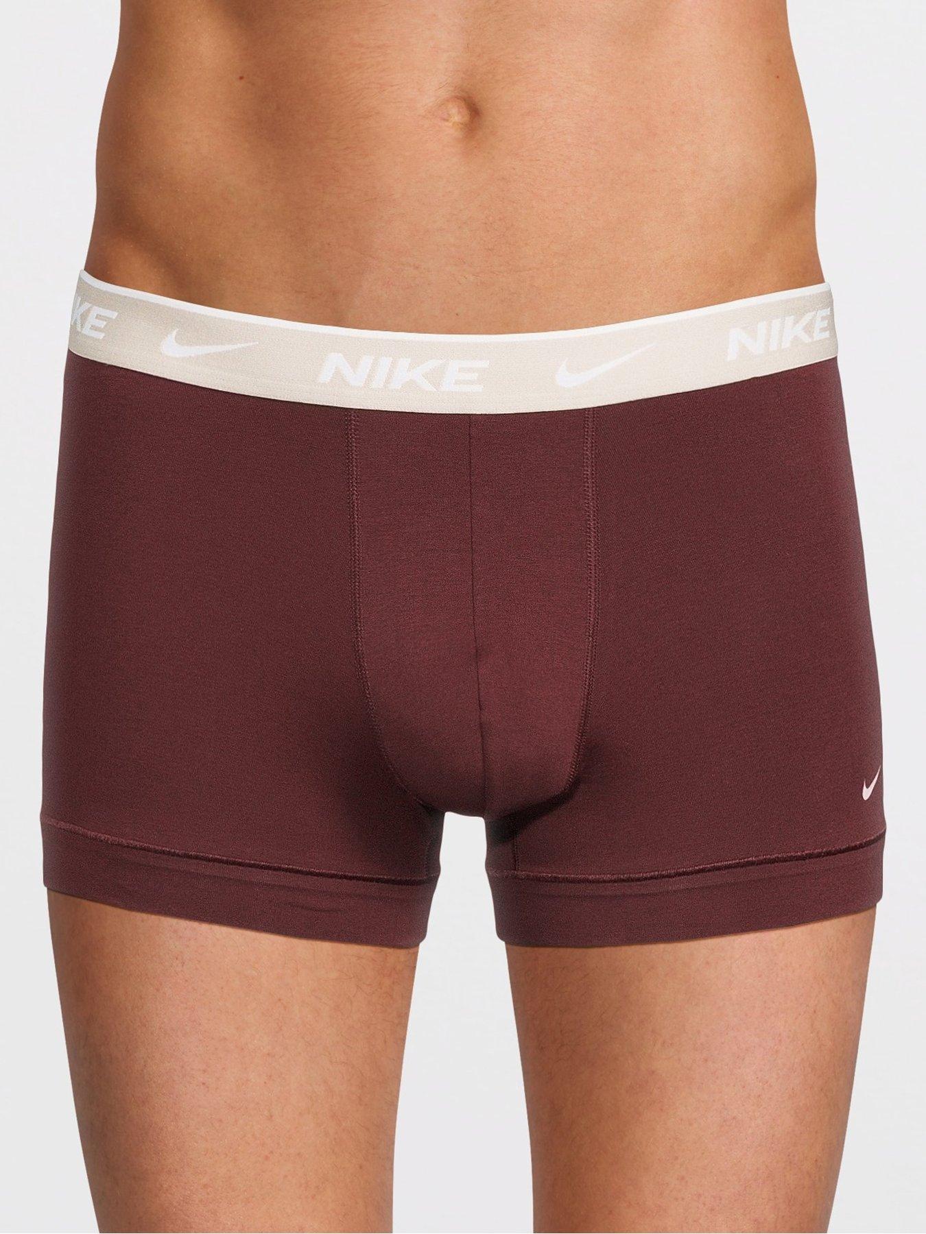 Image 2 of 3 of Nike Mens Essential Cotton Stretch 3 Pack Trunks - Assorted
