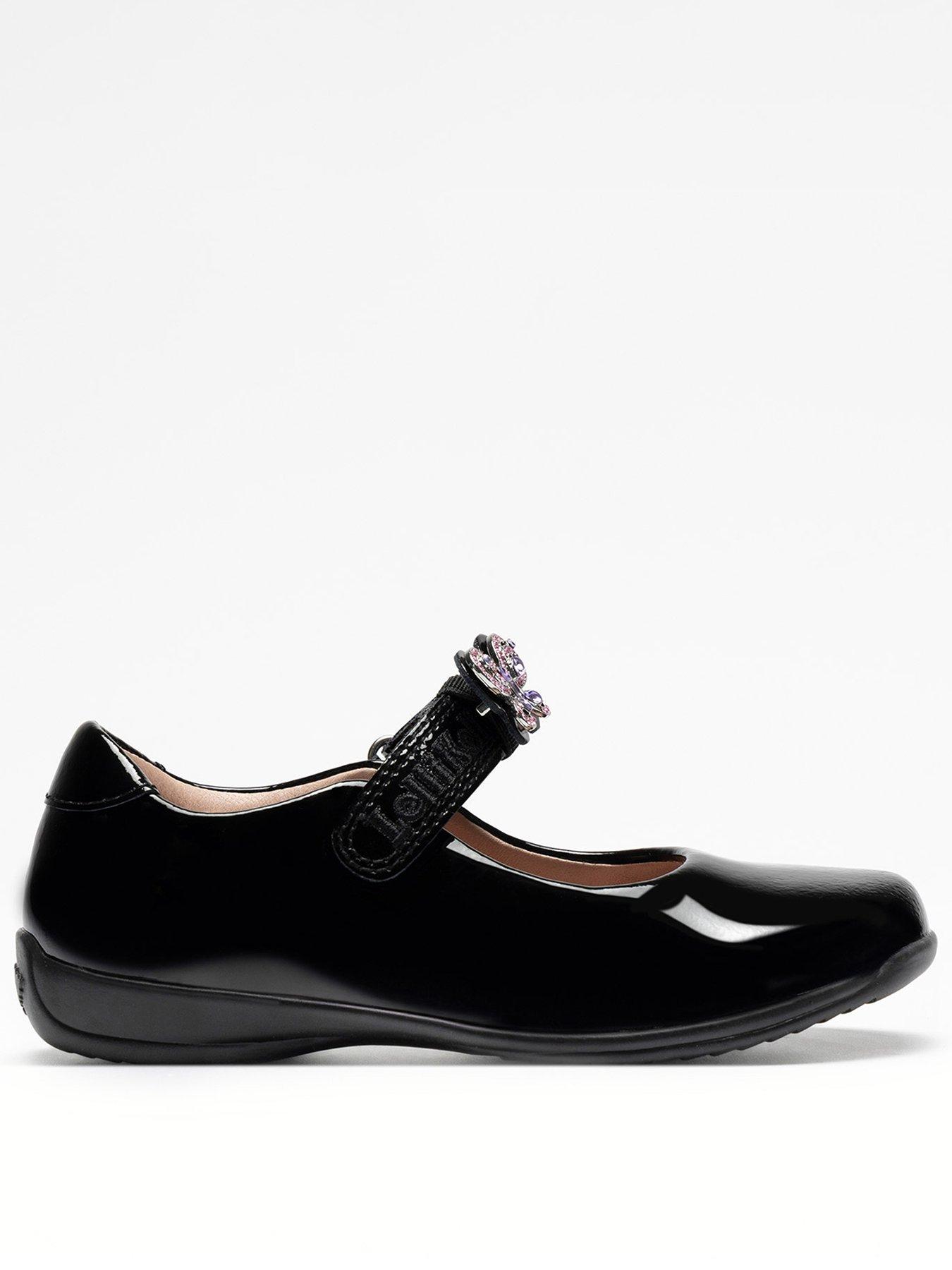 Image 1 of 6 of Lelli Kelly Butterfly Embellished School Shoes - Black