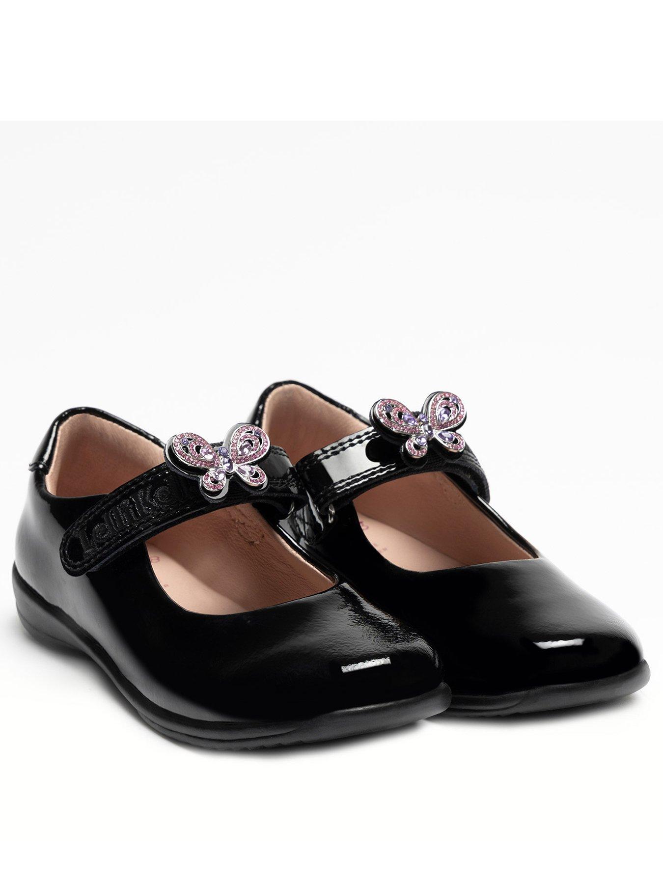 Image 2 of 6 of Lelli Kelly Butterfly Embellished School Shoes - Black