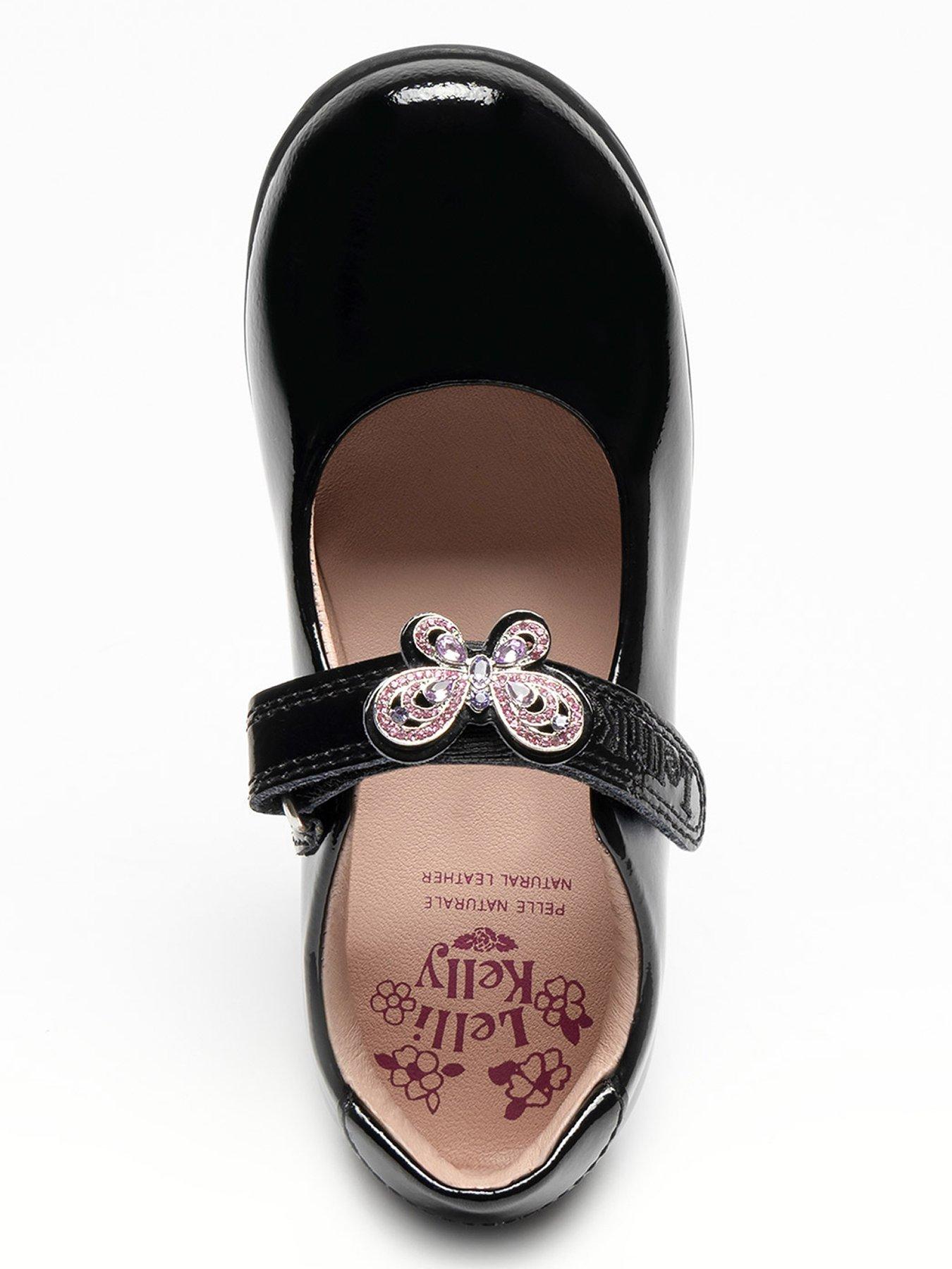 Image 4 of 6 of Lelli Kelly Butterfly Embellished School Shoes - Black