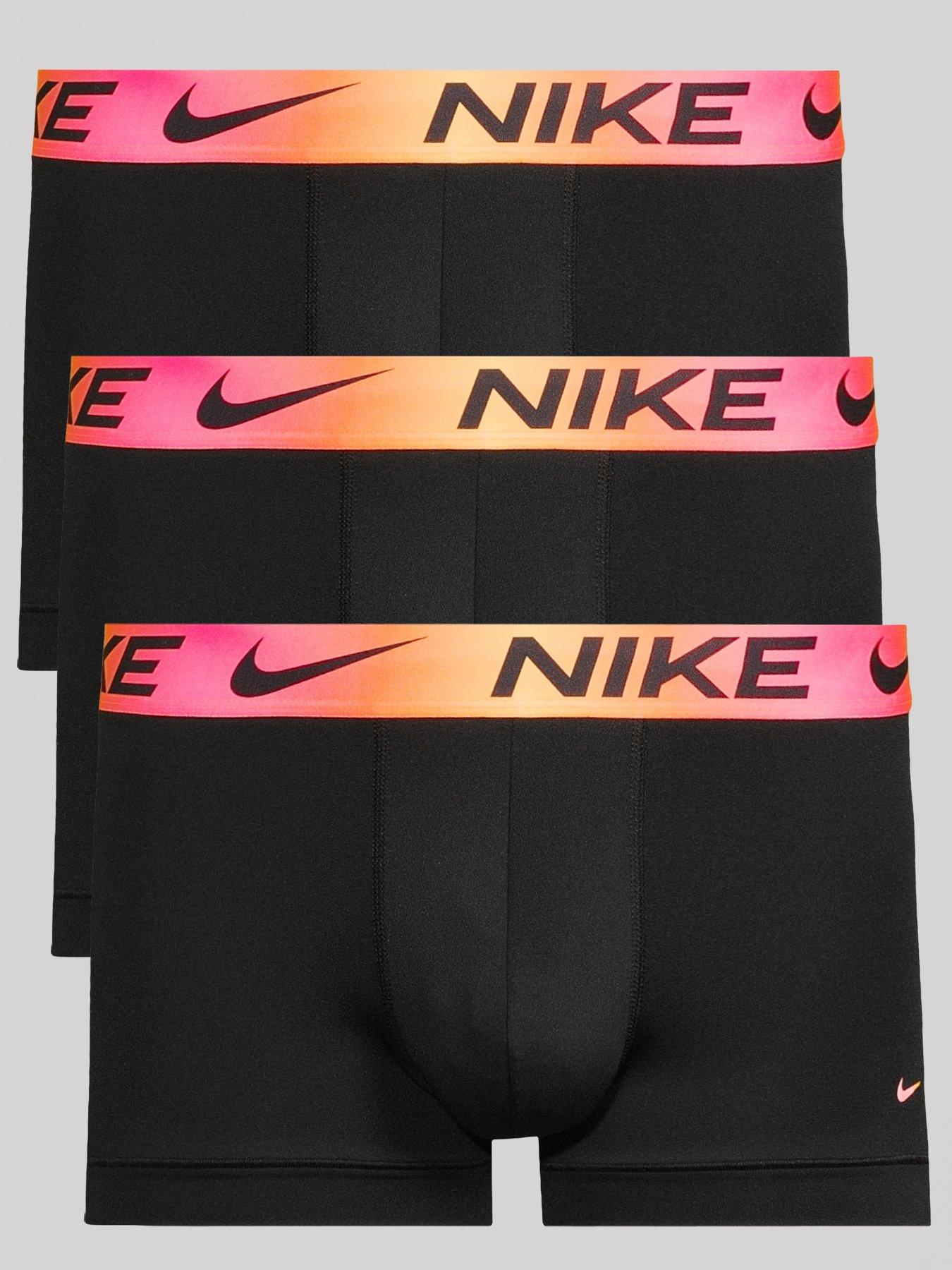 Image 1 of 4 of Nike Mens Essential Micro Fibre Stretch 3 Pack Trunks - Black