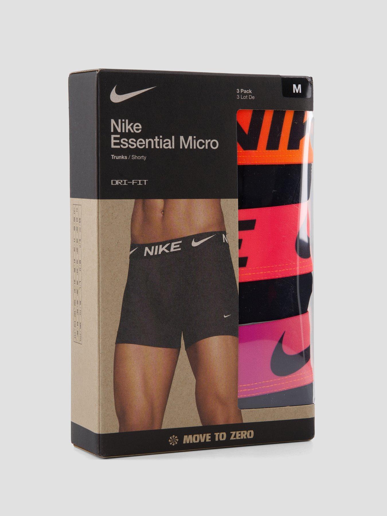 Image 4 of 4 of Nike Mens Essential Micro Fibre Stretch 3 Pack Trunks - Black